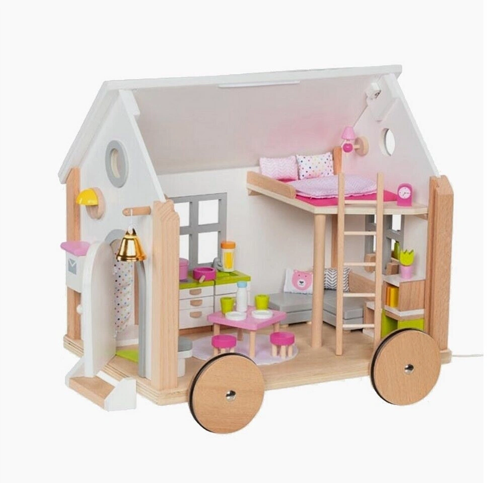 goki Tiny House „Hygge“ - Bauwagendesign, 40-teilig, Holz & Textil, ab 3 Jahren