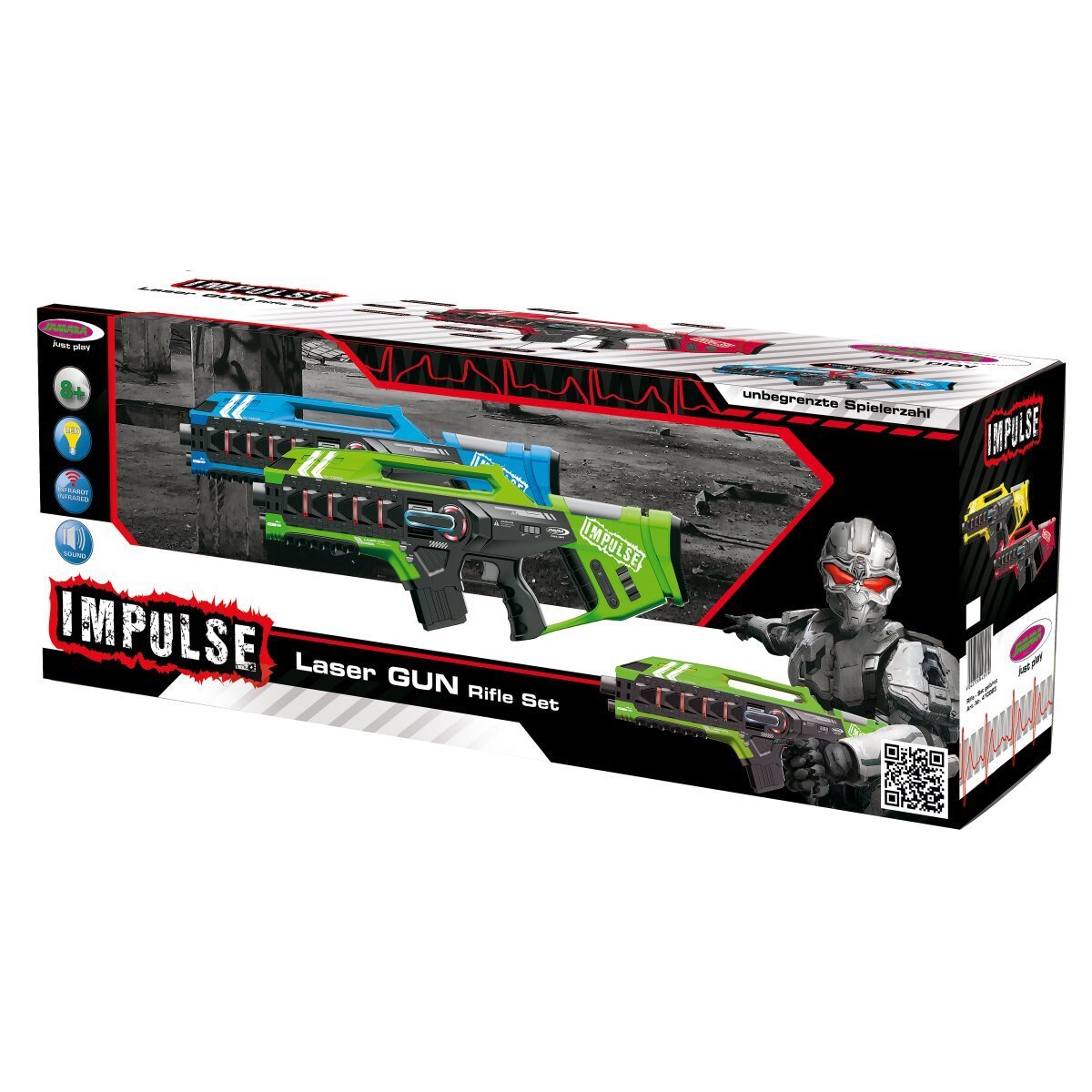 JAMARA Impulse Laser Gun Rifle Set blau/grün ab 8 Jahren