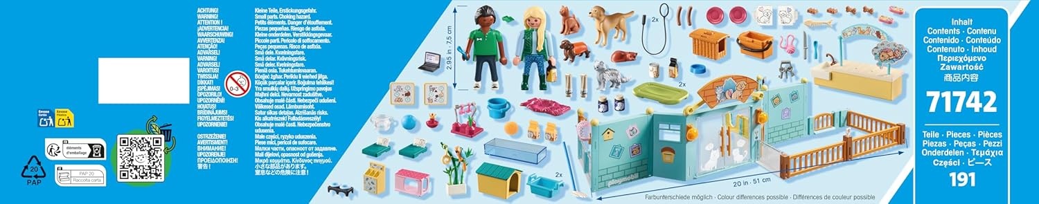 PLAYMOBIL 71742 My Life: Tierhotel mit Hunden, Katzen und Papagei Werbung, Plakat