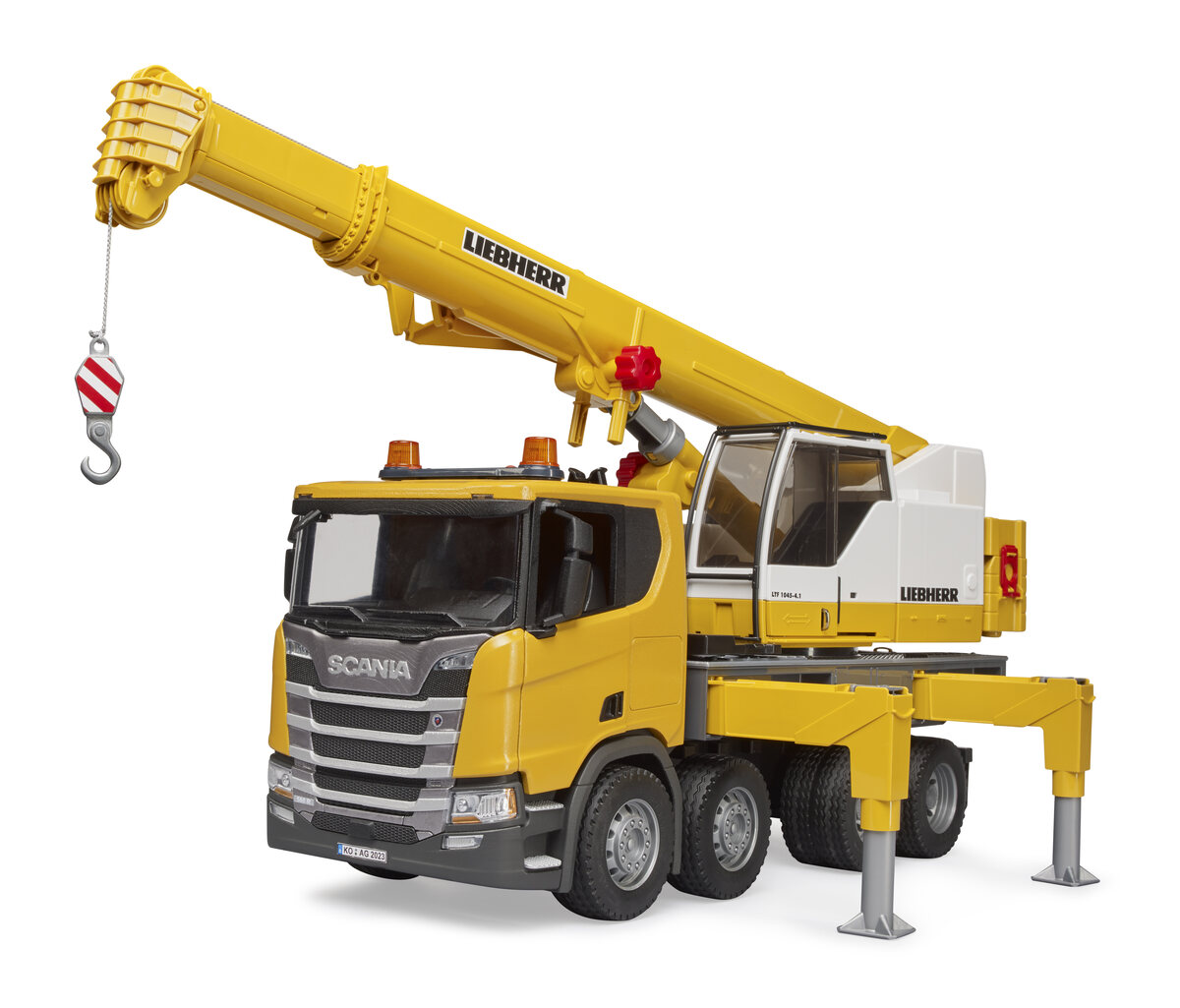 BRUDER 03571 - Scania Super 560R Liebherr Kran-LKW mit Light & Sound Modul Baugewerbe, Baukran, Maschine, Rad, Bulldozer
