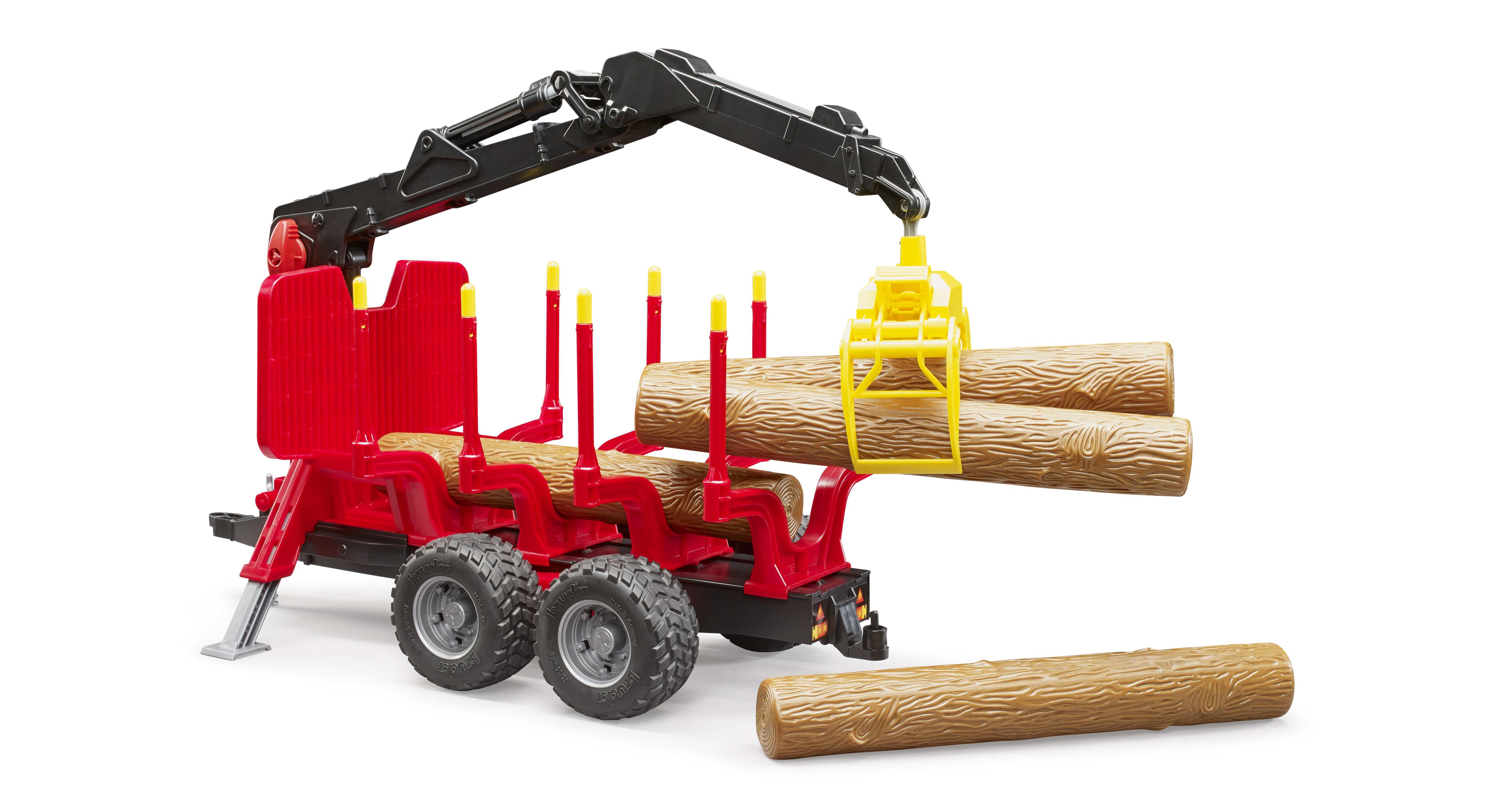 BRUDER 02252 - Rückeanhänger mit Ladekran, 4 Baumstämmen und Holzgreifer - Bild 4 BRUDER 02252 - Rückeanhänger mit Ladekran, 4 Baumstämmen und Holzgreifer - Bild 4