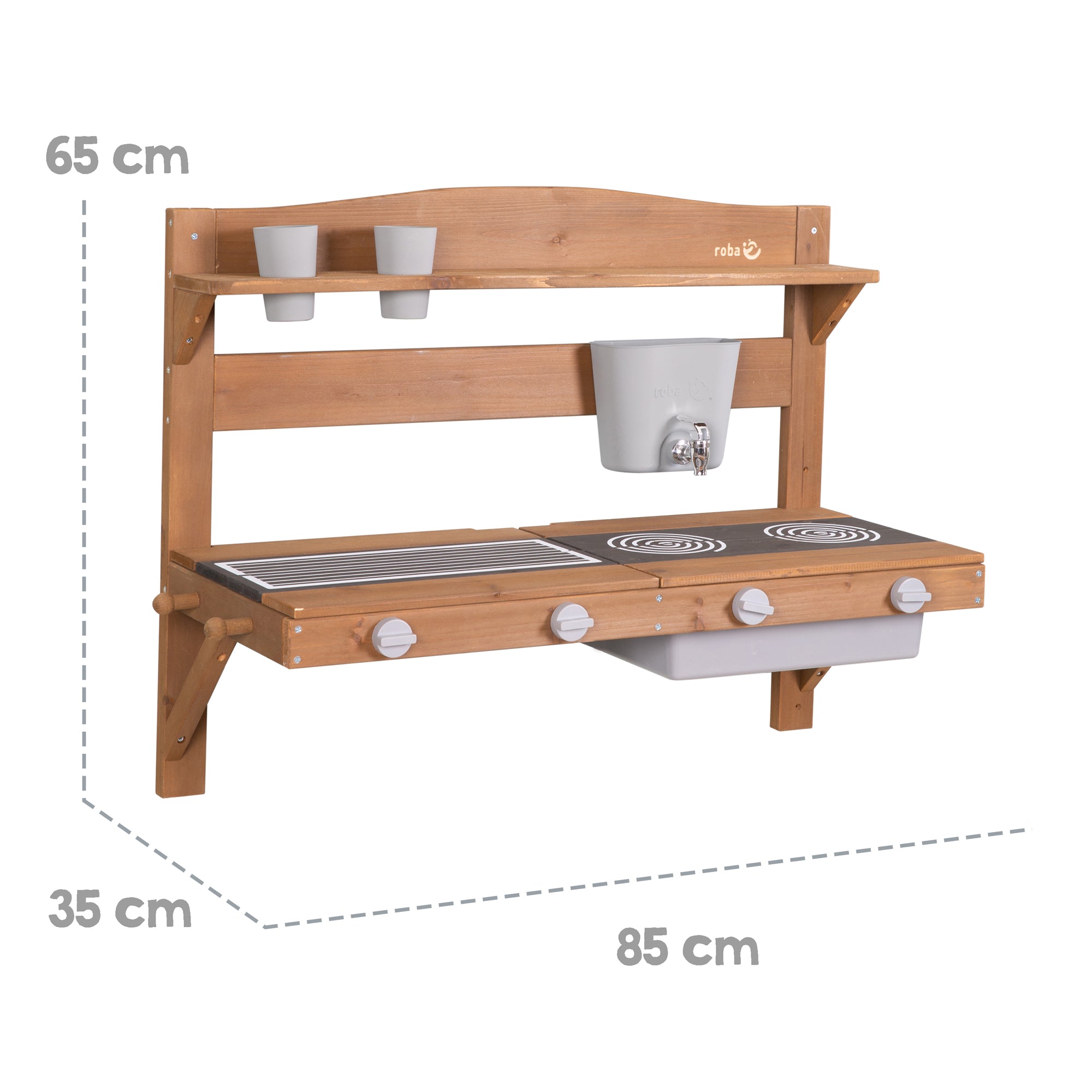 Roba 457002TE Spiel- Matschküche zum Hängen teakholz farben – Outdoor FSC - Bild 5 Roba 457002TE Spiel- Matschküche zum Hängen teakholz farben – Outdoor FSC - Produktbild 5