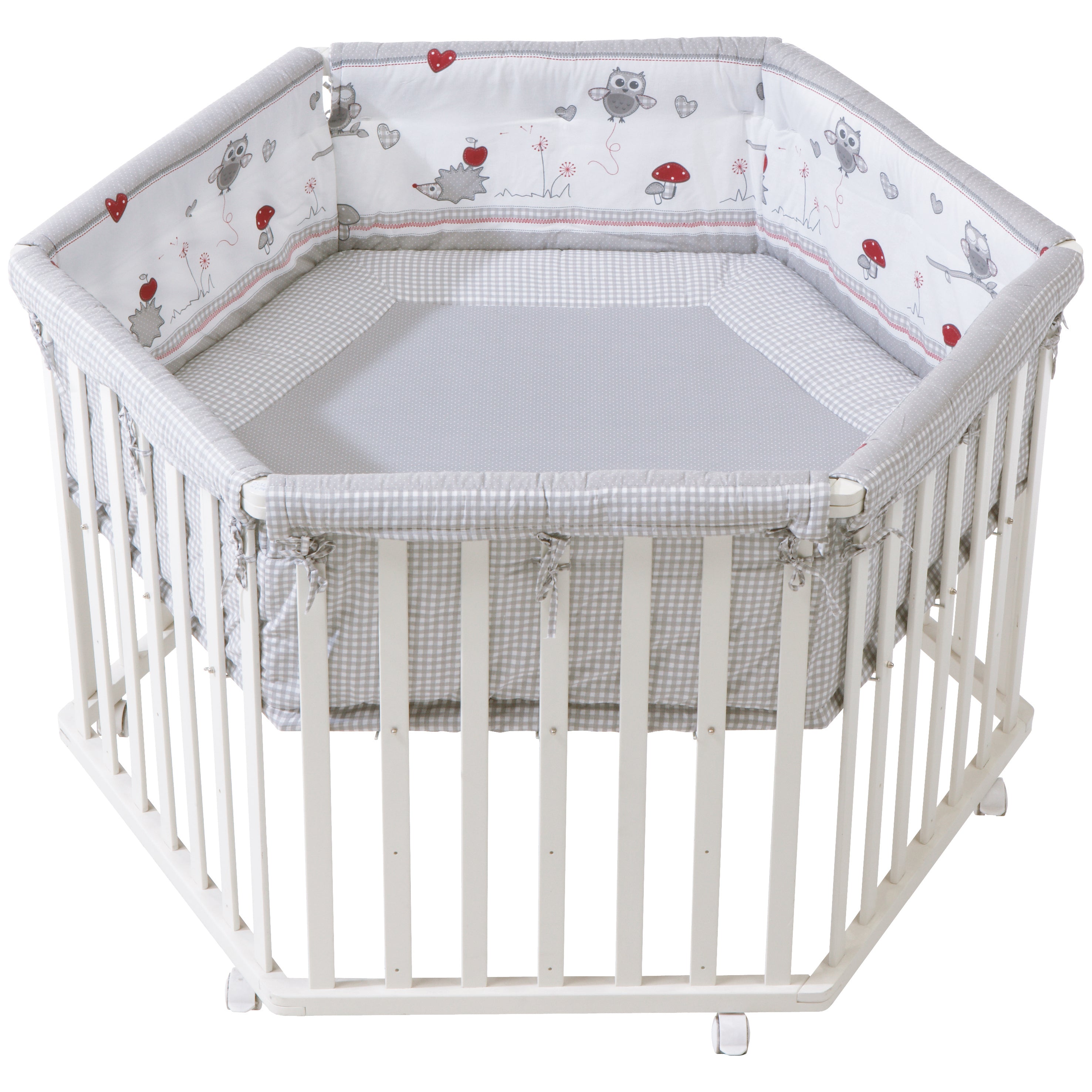 Roba 0232WV148 Laufgitter 6-eckig Adam & Eule weiß - weiß - Laufgitter - Produktbild 1