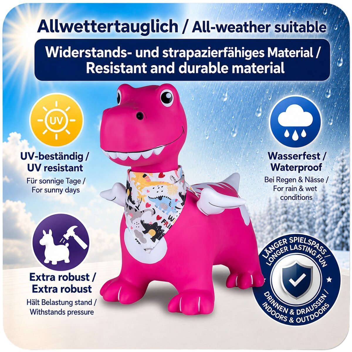 JAMARA Hüpftier Dino mit Flügel HoppyDoo pink mit Pumpe ab 12 Monaten JAMARA Hüpftier Dino mit Flügel HoppyDoo pink mit Pumpe ab 12 Monaten