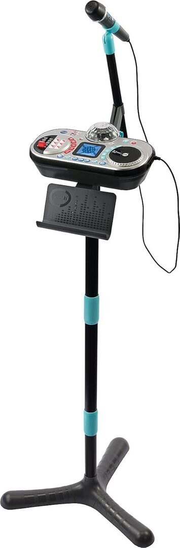 VTech Kidi Super Star DJ Studio schwarz interaktives DJ-Set für Kinder, ab 6 Jahren VTech Kidi Super Star DJ Studio in Schwarz: 10-in-1 DJ-Station mit Jog Wheel, Mikrofon, 12 Songs, Disco-Licht, Stimm-Effekten, Voice-Off-Funktion, Aufnahme, externem Anschluss & höhenverstellbarer Stand, ab 6 Jahren, Moebel, Tabelle, Schreibtisch, Elektri