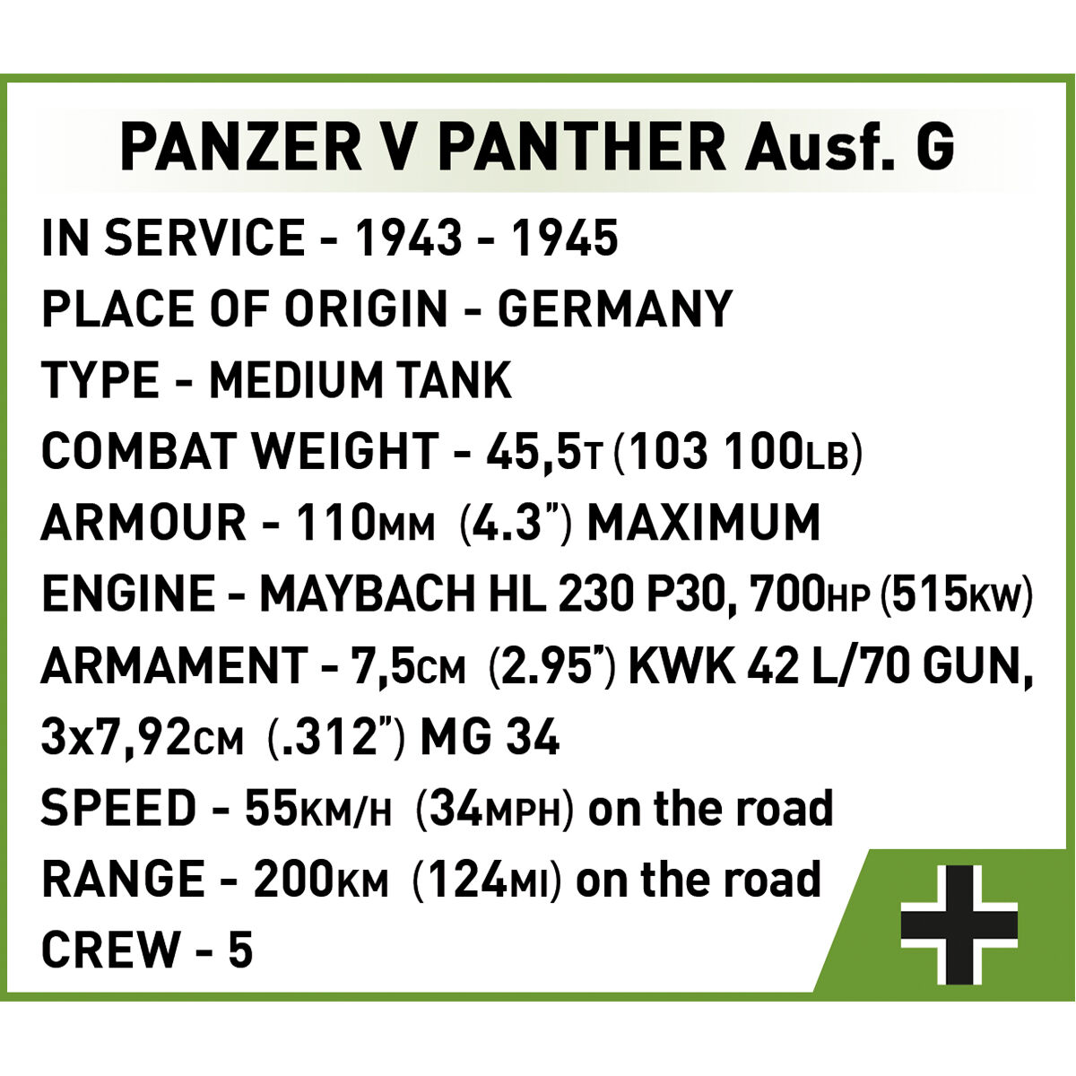 COBI 2655 - PANZER V Panther AUSF. G PUDEL, 1:28 - Bild 15 COBI 2655 - PANZER V Panther AUSF. G PUDEL, 1:28 - Bild 15