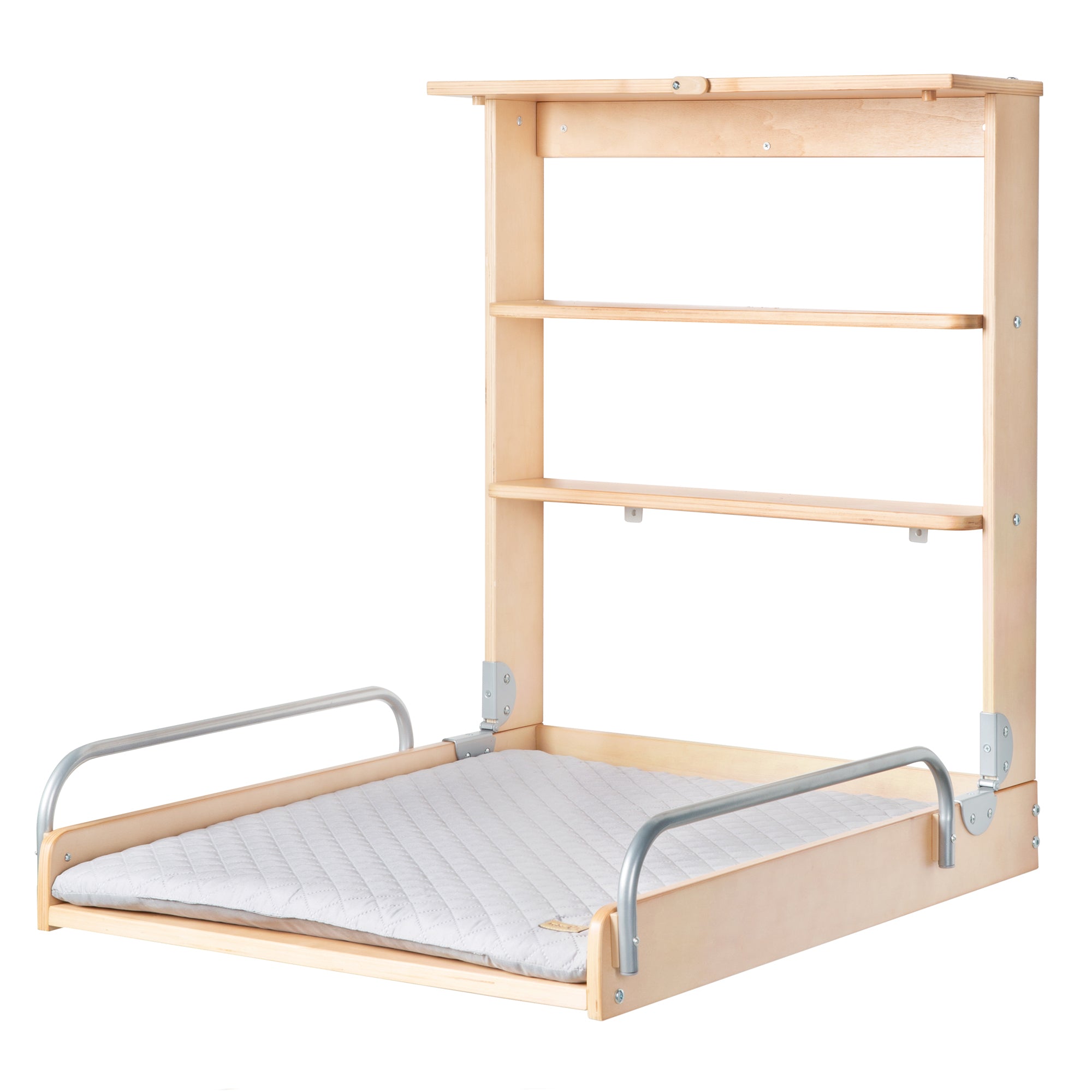 Roba 212015NAV230 Wandwickelregal +Wickelauflage grau braun gebeizt – Wickeln & Baden - Bild 1 Roba 212015NAV230 Wandwickelregal +Wickelauflage grau braun gebeizt – Wickeln & Baden - braun gebeizt - Wickeln & Baden - Produktbild 1