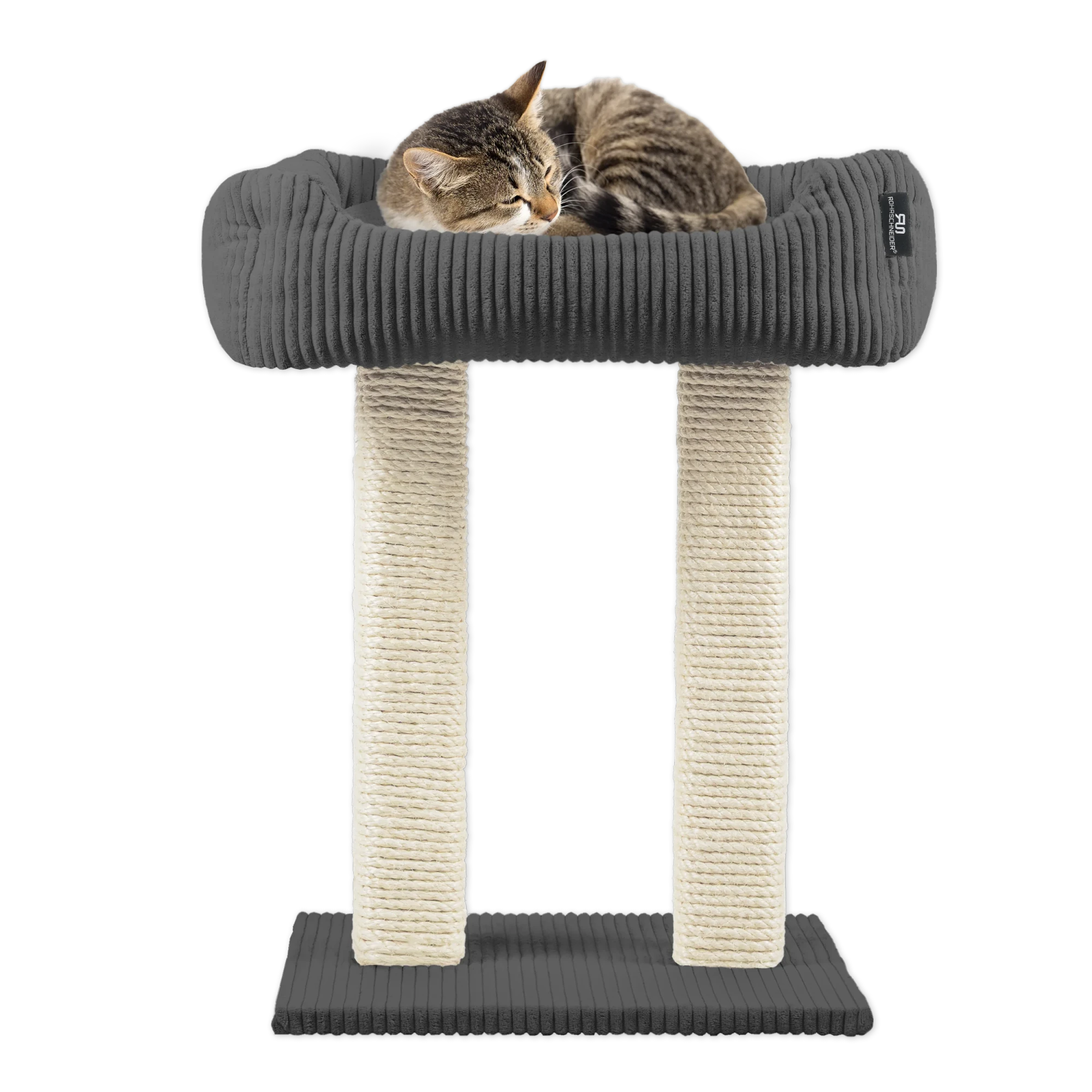 Rohrschneider RS 22377 Katzenbaum Kuschelsofa 2xStamm – Kratz- und Liegeelement