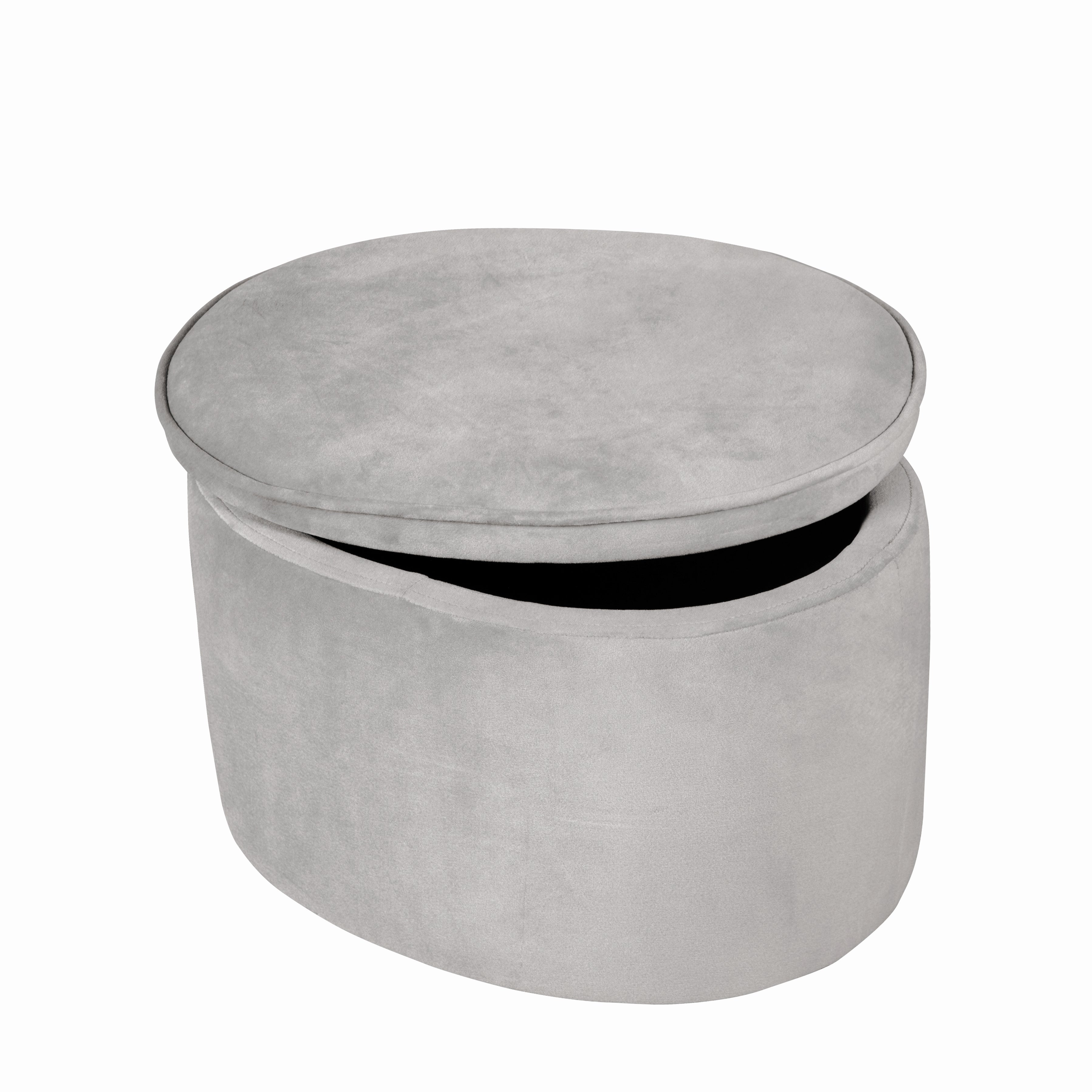 Roba 450140GA Kinderhocker oval mit Aufbewahrung grau – Spielmöbel - Bild 1 Roba 450140GA Kinderhocker oval mit Aufbewahrung grau – Spielmöbel - grau - Spielmöbel - Produktbild 1