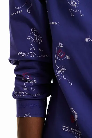 Desigual Herren Hemd - Blau, Bedruckt 22WMCW325158 GR. M Desigual Herren Hemd - Blau, Bedruckt 22WMCW325158 GR. M