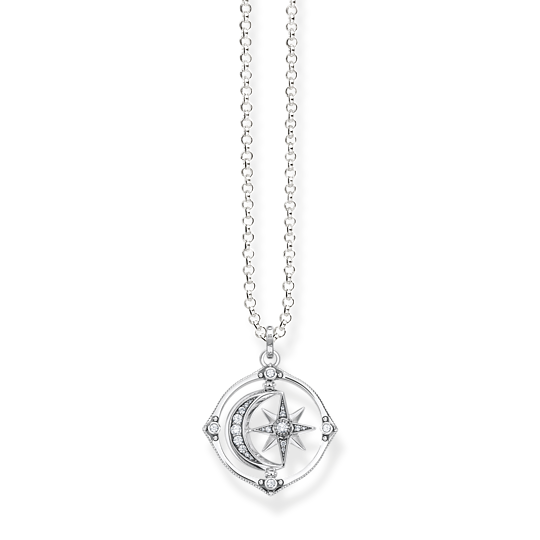 Thomas, Sabo, Kette, Sterling, Silvergeschwärzt, Zirkonia, Länge, 50, Cm, Ke1985-643-14, Zubehor, Schmuck, Halskette, Anhänger, Diamant