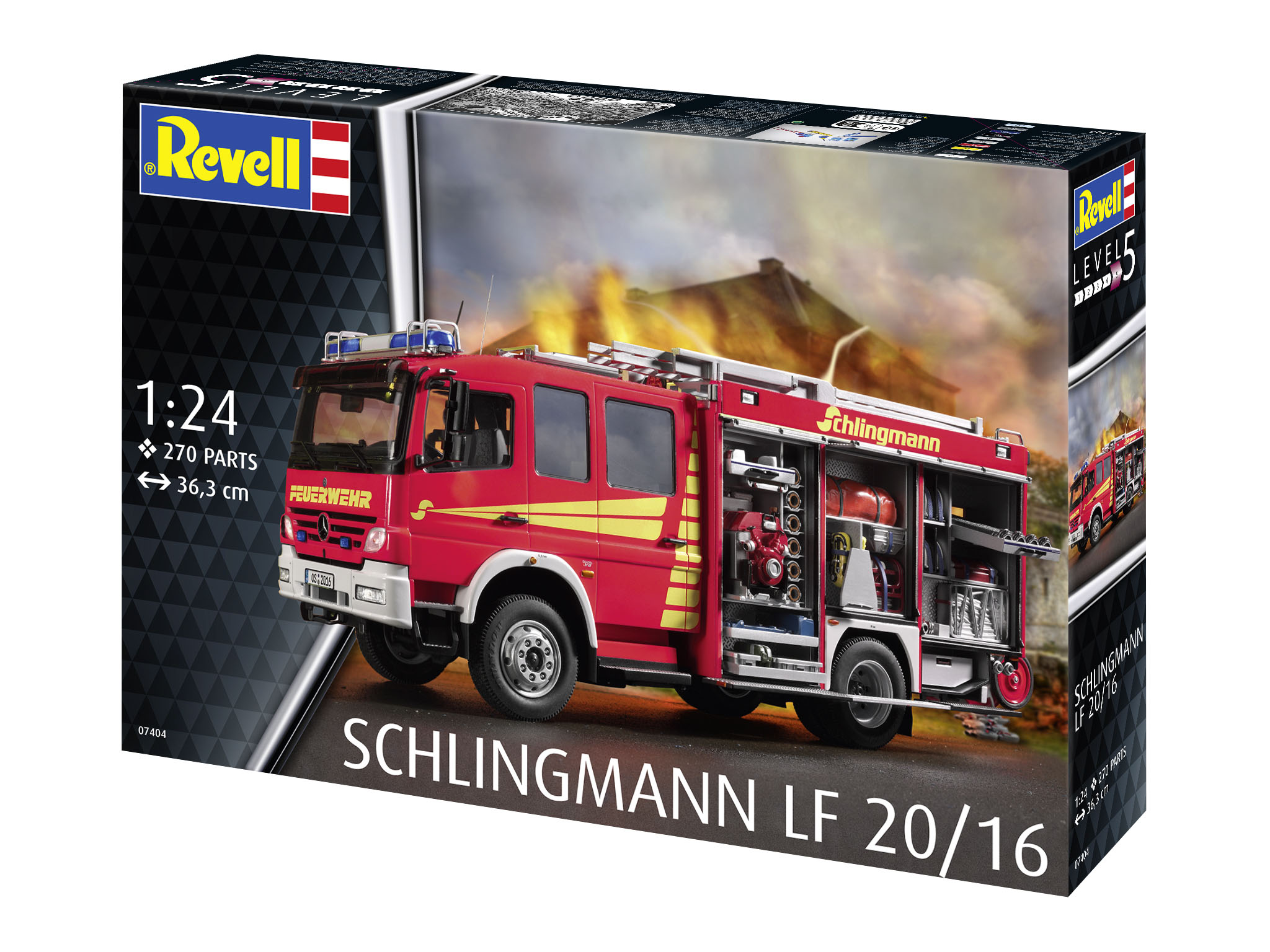 Revell 07404 Schlingmann LF 20/16 Modellbausatz Transport, Fahrzeug, LKW, Feuerwehrauto, Feuerwache