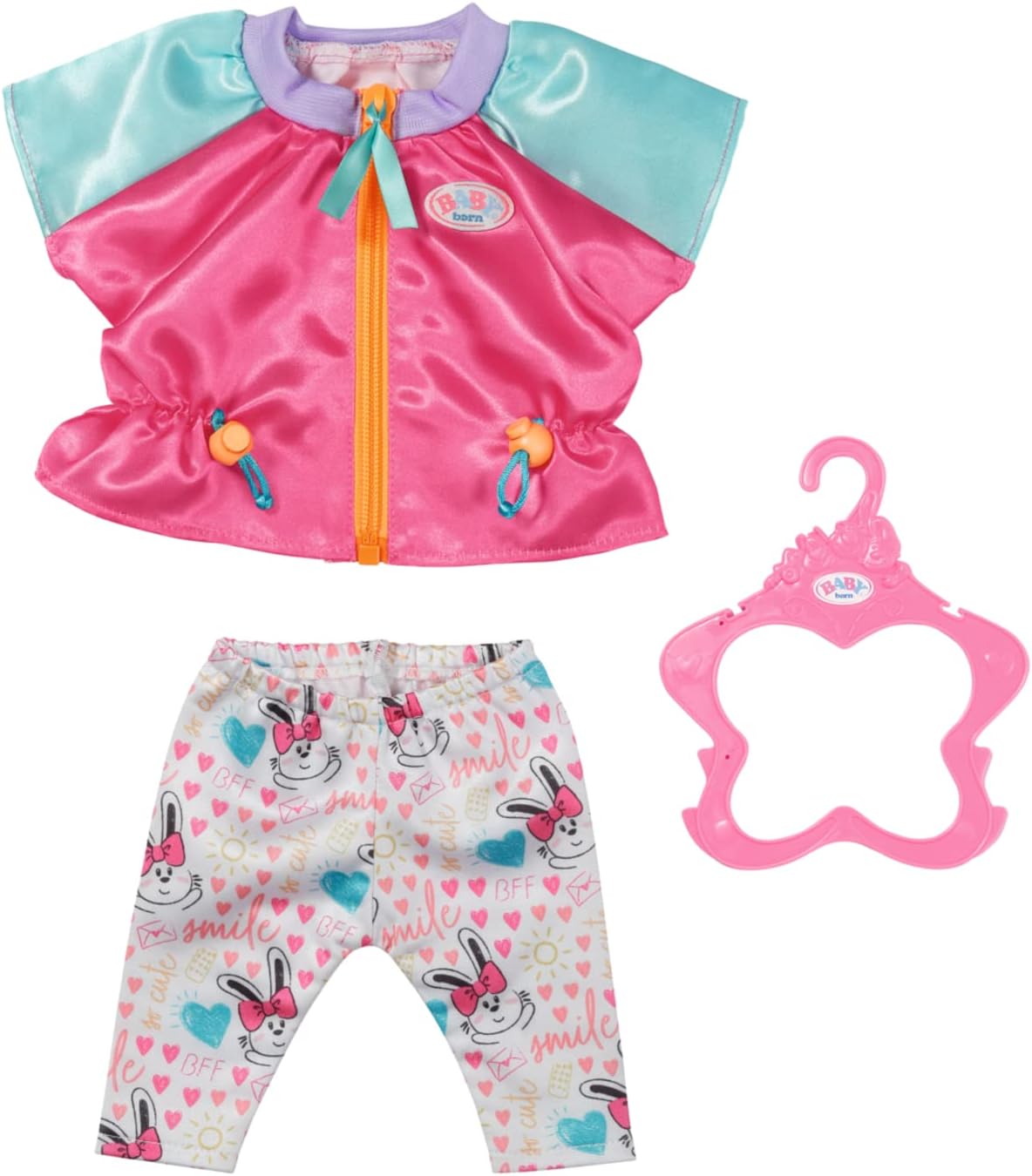 BABY born® Freizeitanzug Pink – Puppenbekleidungsset mit Jacke & Leggings für 43 cm Puppen