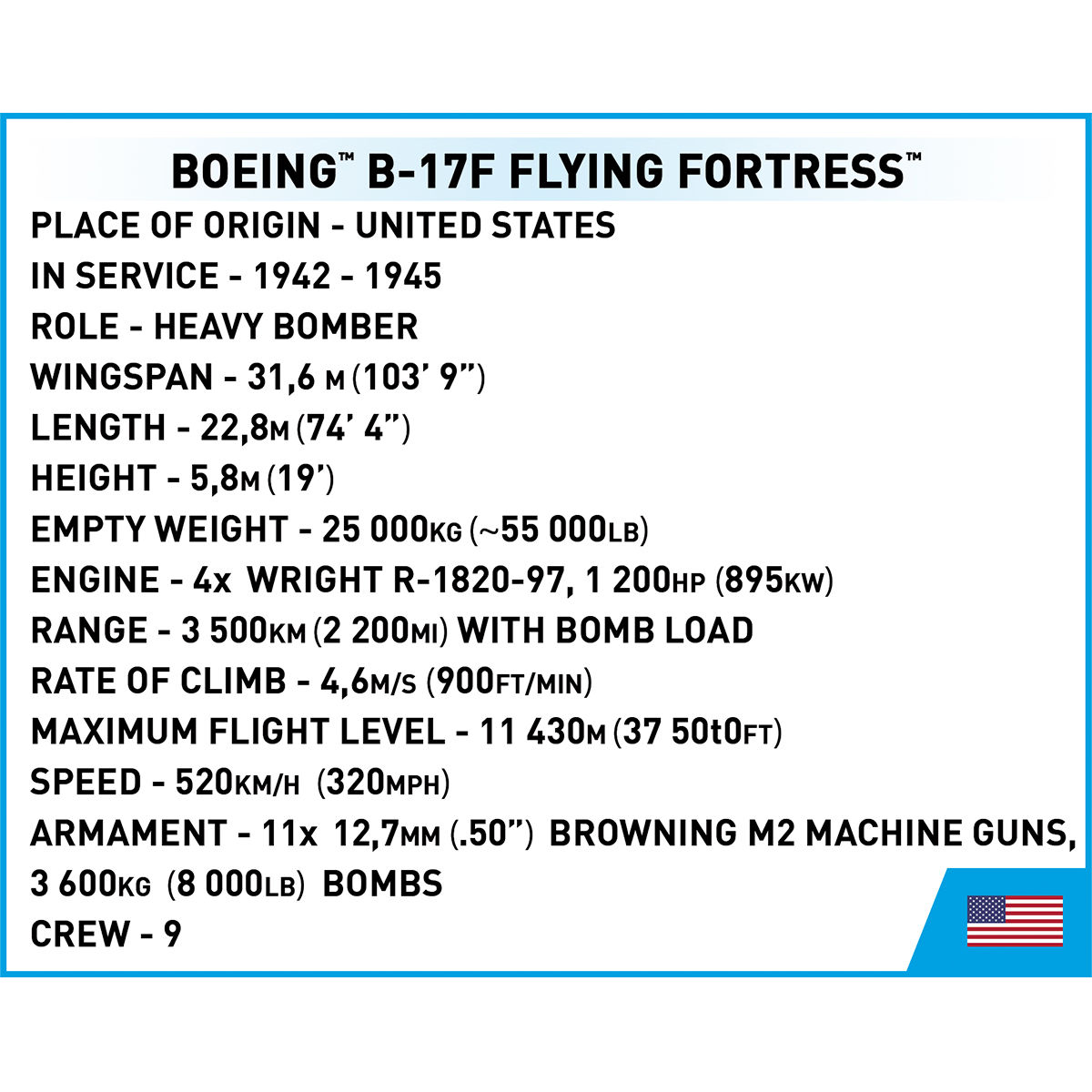 COBI 5749 - BOEING B-17F FLYING Fortress Memphis - Bild 16 COBI 5749 - BOEING B-17F FLYING Fortress Memphis - Bild 16