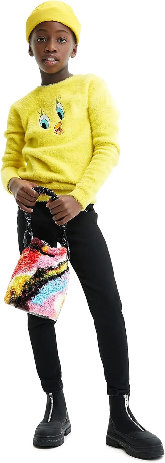 Desigual Mädchen Pullover - Gelb mit Tweety-Motiv 22WGJF018022/5 Desigual Mädchen Pullover - Gelb mit Tweety-Motiv 22WGJF018022/5