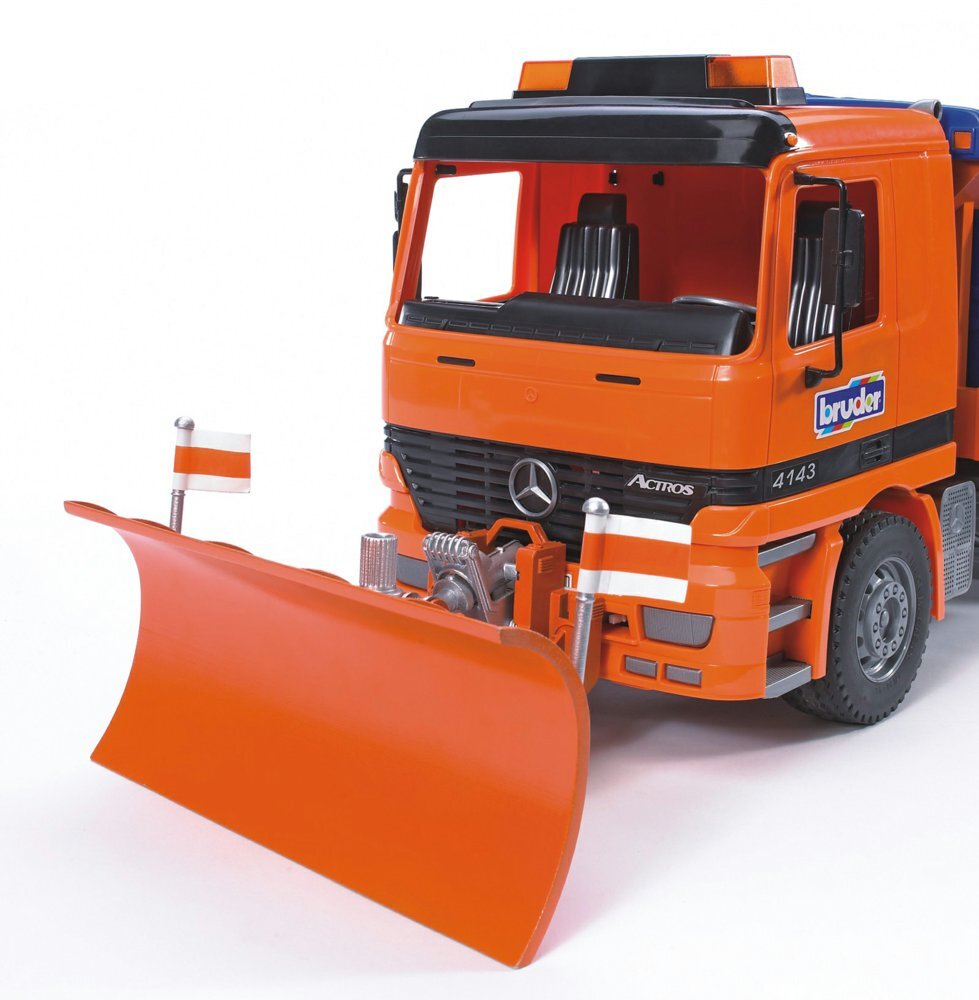 BRUDER 02582 - LKW-Straßenräumschild Maschine, Bulldozer, Schneepflug, Traktor, Fahrzeug