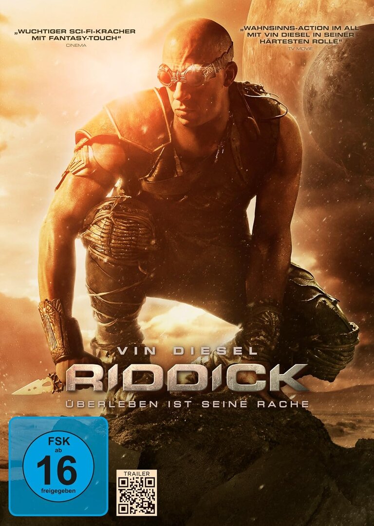 Film_Riddick_-_Überleben_ist_seine_Rache_-_Extended_Cut_-_Most_Wa, Werbung, Plakat, Erwachsener, Mann, Person