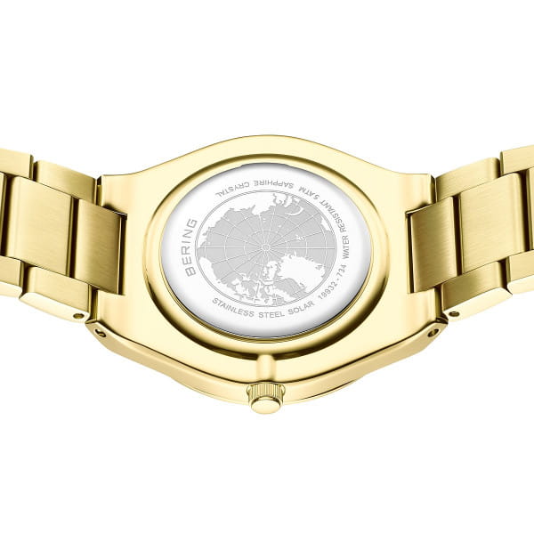 Bering 19932-734 Damenuhr, Edelstahl/Solar, Gold