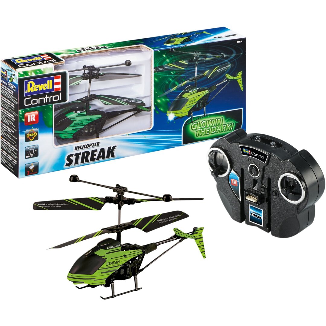 Revell 23829 RC Helikopter "Streak" Glow in the dark Revell Control Ferngesteuerter Hubschrauber Flugzeug, Hubschrauber, Transport, Fahrzeug