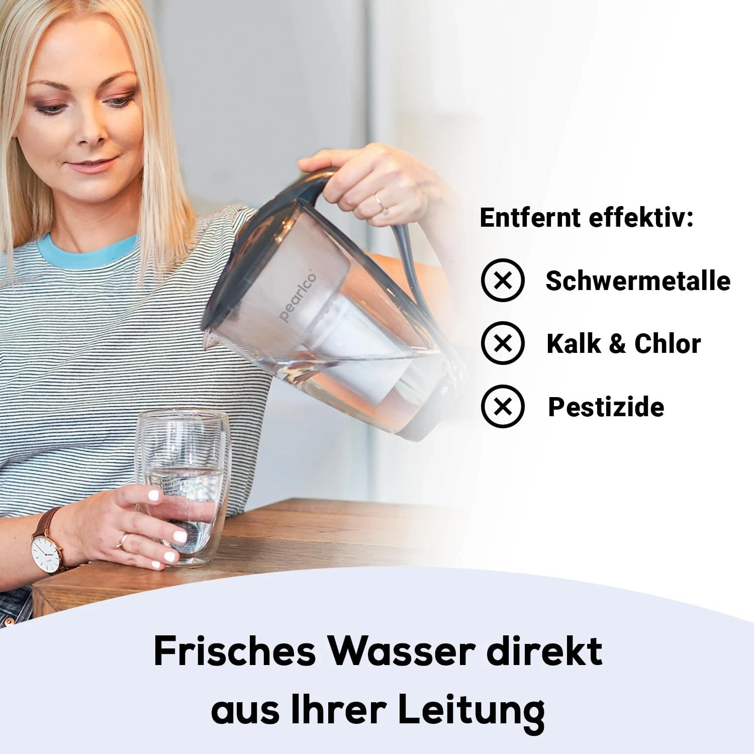 PEARLCO 280606 Classic Wasserfilter Kartuschen – 6er Pack – kompatibel mit Brita Classic