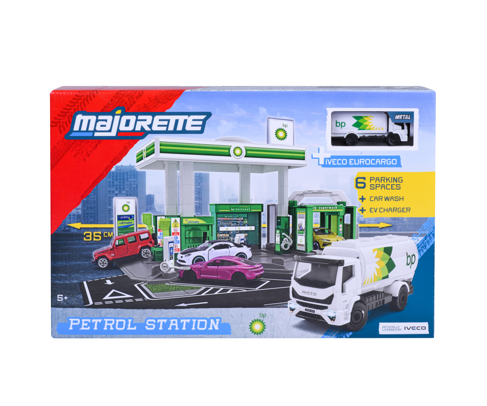 Majorette Petrol Station BP + 1 Vehicle