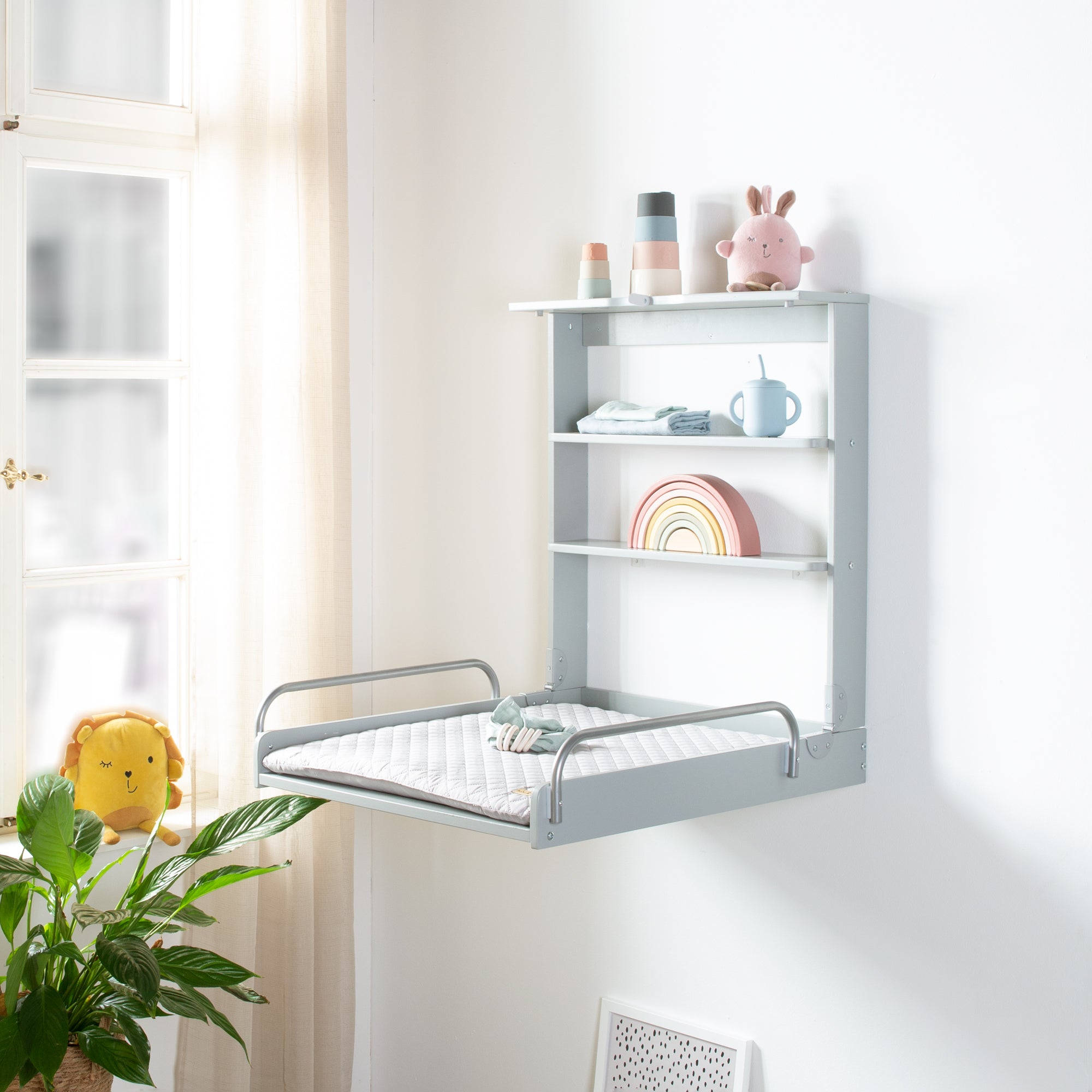 Roba 212015TPV230 Wandwickelregal +Wickelauflage grau taupe – Wickeln & Baden - Produktbild 2