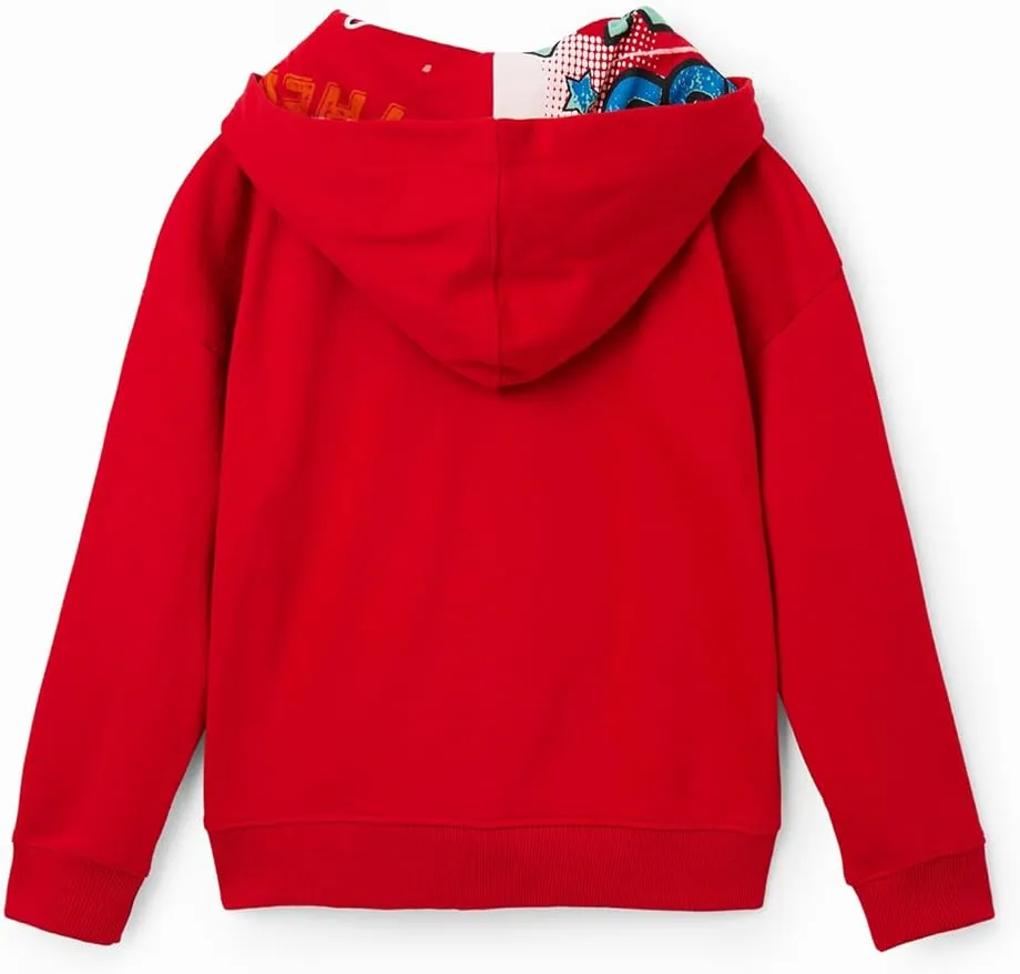 Desigual Jungen Kapuzenpullover - Roter Hoodie mit Bugs Bunny Print 23SBSK053000 GR. XL
