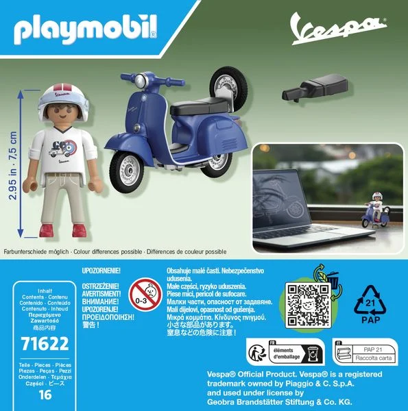 PLAYMOBIL 71622 1969 Vespa 150 Sprint Veloce, Blau PLAYMOBIL 71622 1969 Vespa 150 Sprint Veloce, Blau