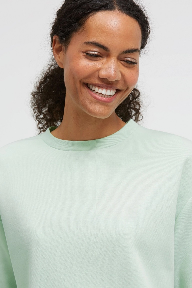 SENSES Kurzarm-Sweatshirt SA:LINE aus Interlock pastel lime SENSES Kurzarm-Sweatshirt SA:LINE aus Interlock pastel lime