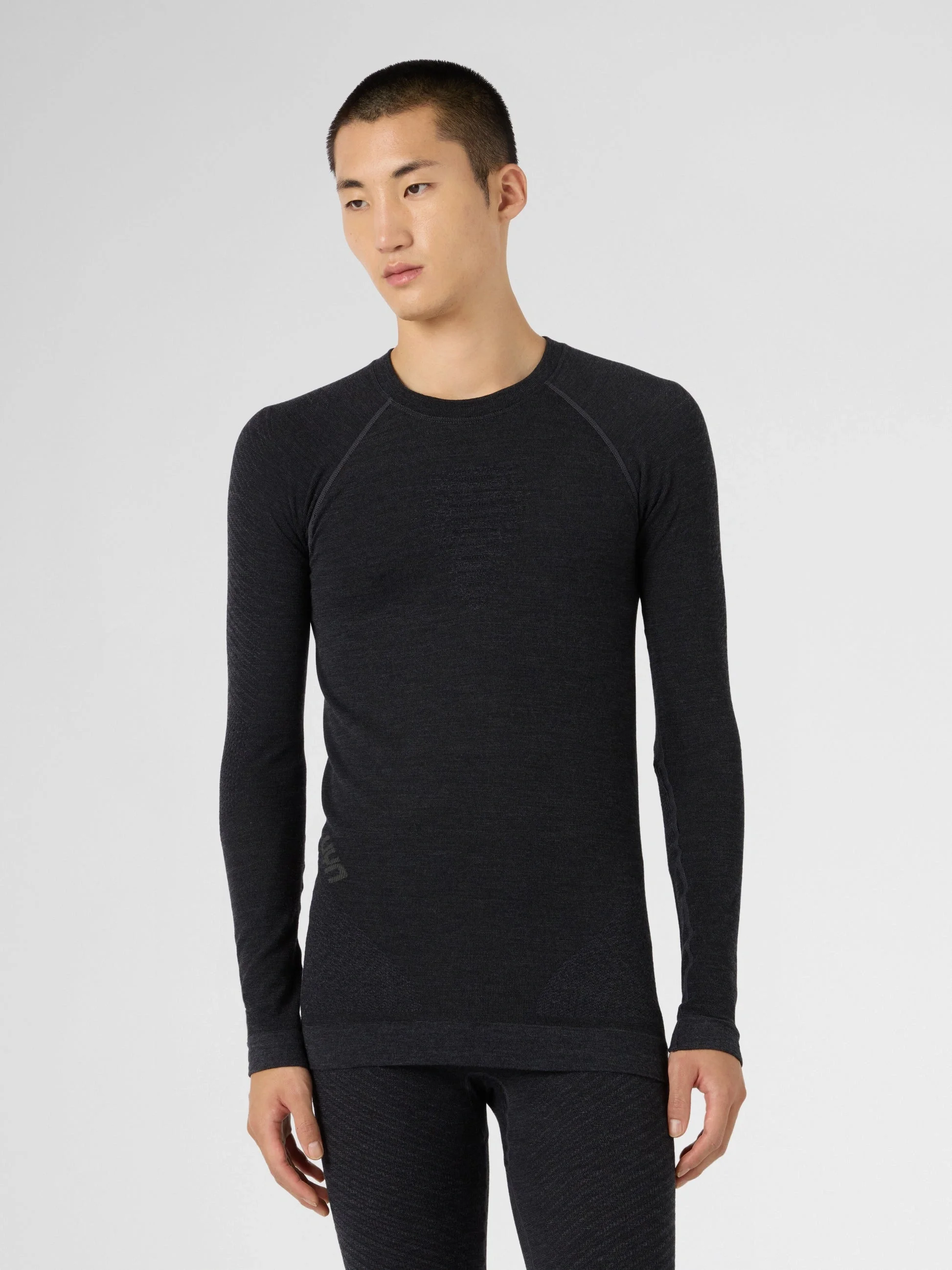 UYN Herren Cashmere Biotech UW Shirt LG_SL U100563J247 - Grey Rock/Schwarz GR. L/XL