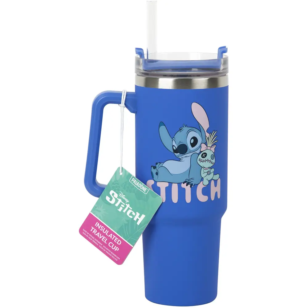 Stitch Blue 900ml Multiway Travel Cup and Straw