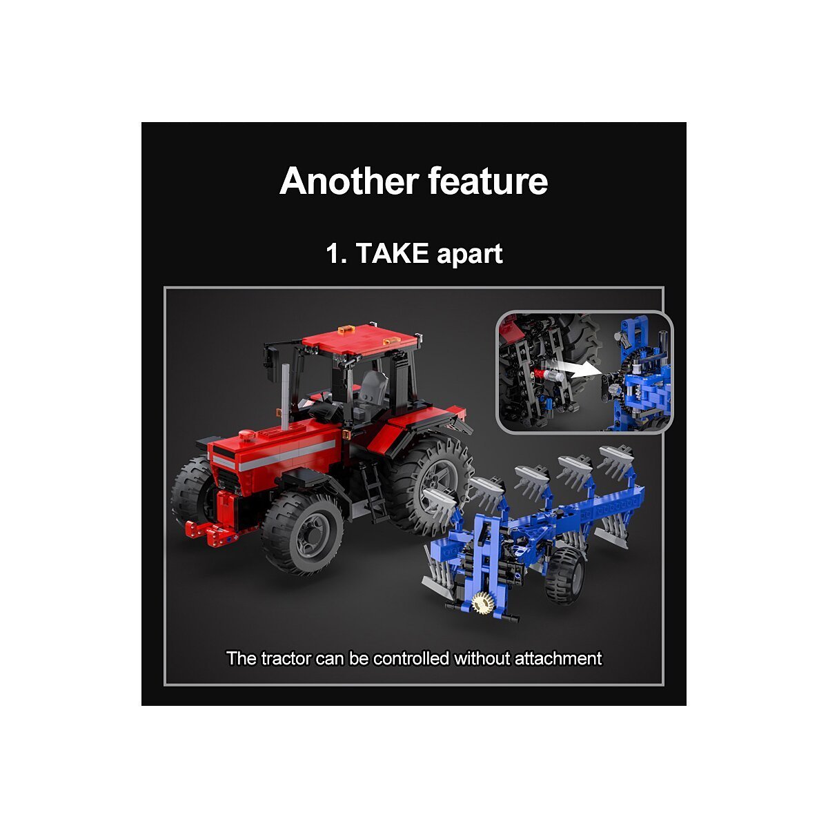 JAMARA CaDA Traktor mit Pflug 1:17 2,4GHz Bricks ab 14 Jahren