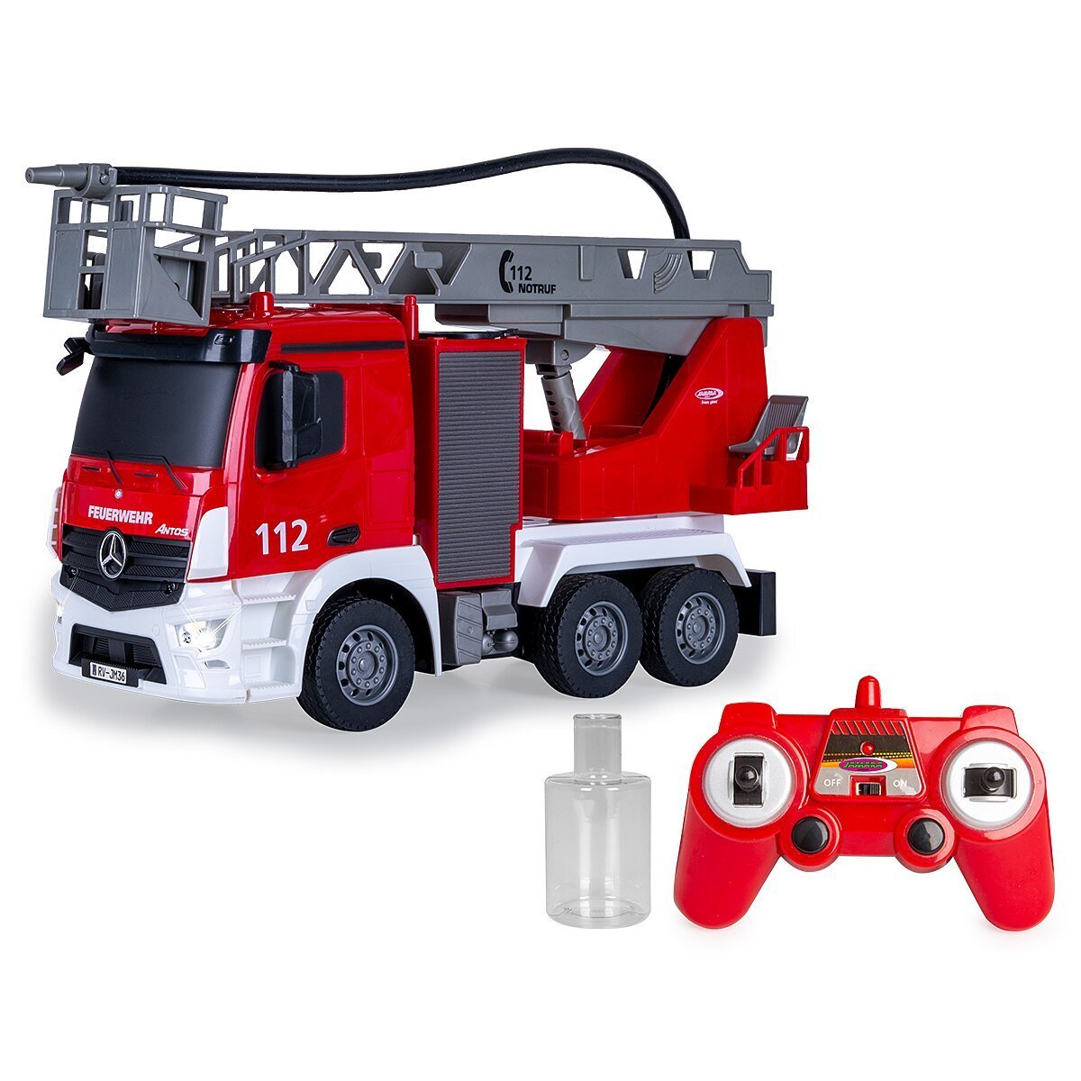 JAMARA Feuerwehr Drehleiter Mercedes -Benz Antos 1:26 2,4GHz mit Spritzfunktion ab 6 Jahren