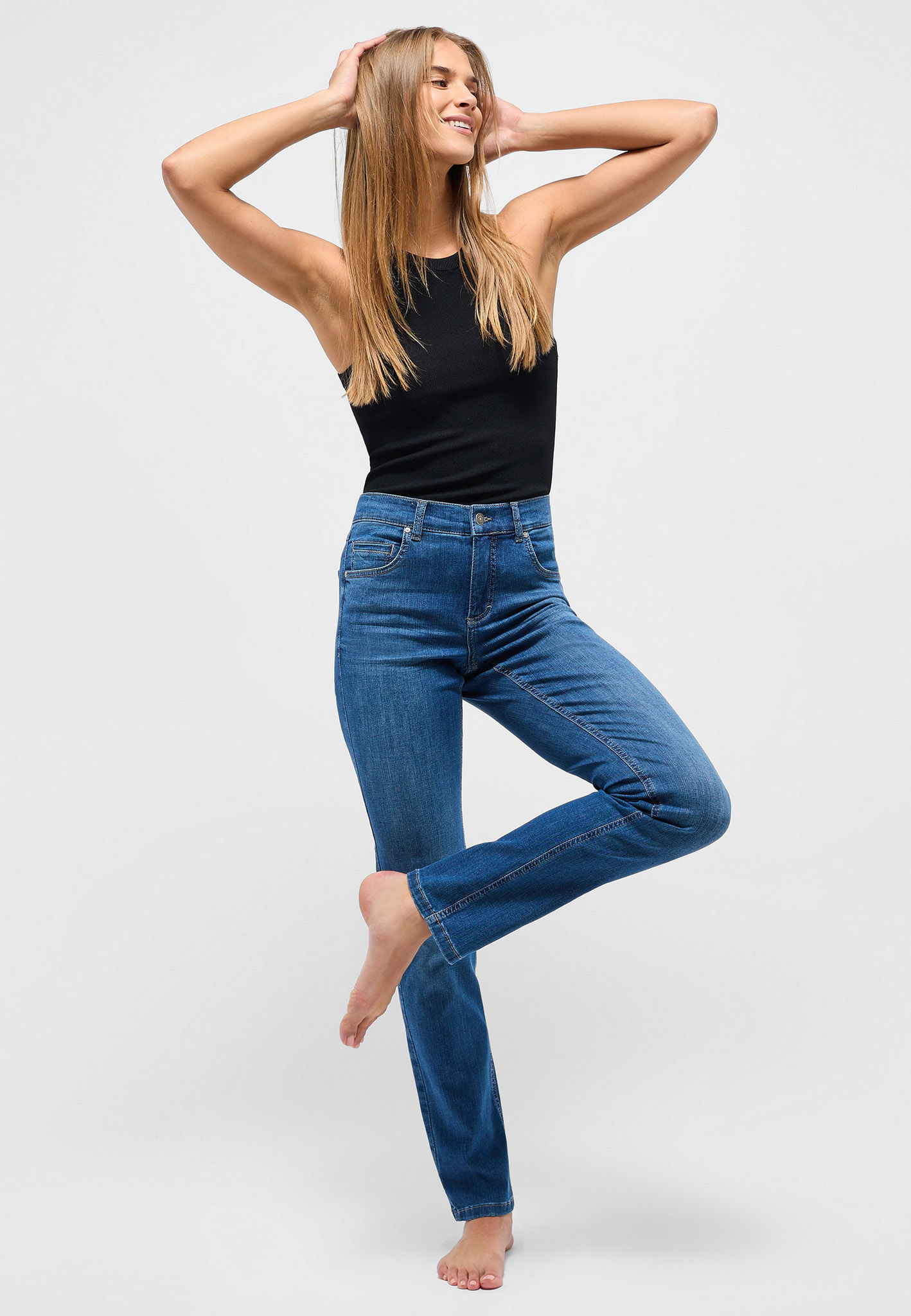 ANGELS 346340030 Damen Jeans Cici Slim Fit - Blau GR. 36