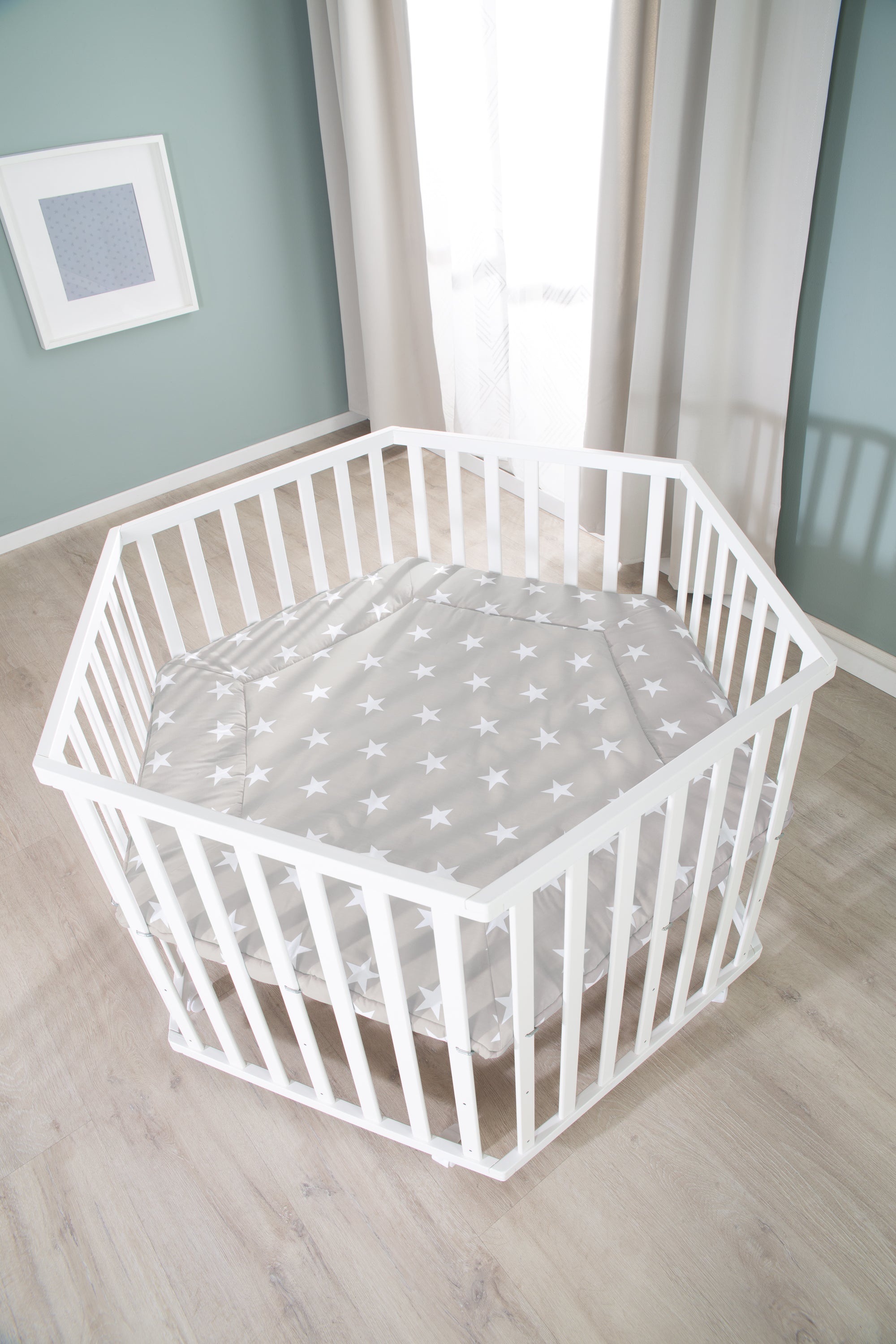 Roba 0232WEV190A Laufgitter 6-eckig Little Stars weiß - Produktbild 10