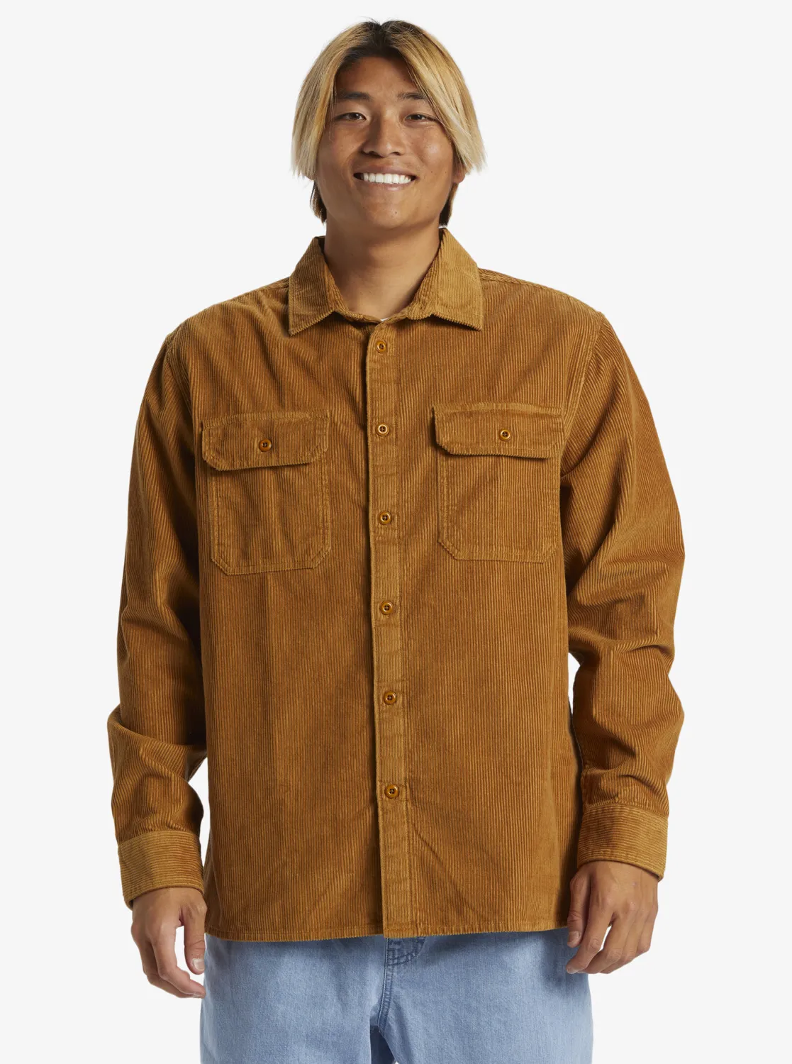 Quiksilver, Venture, Langärmliges, Kordhemd, für, Männer, Caramel