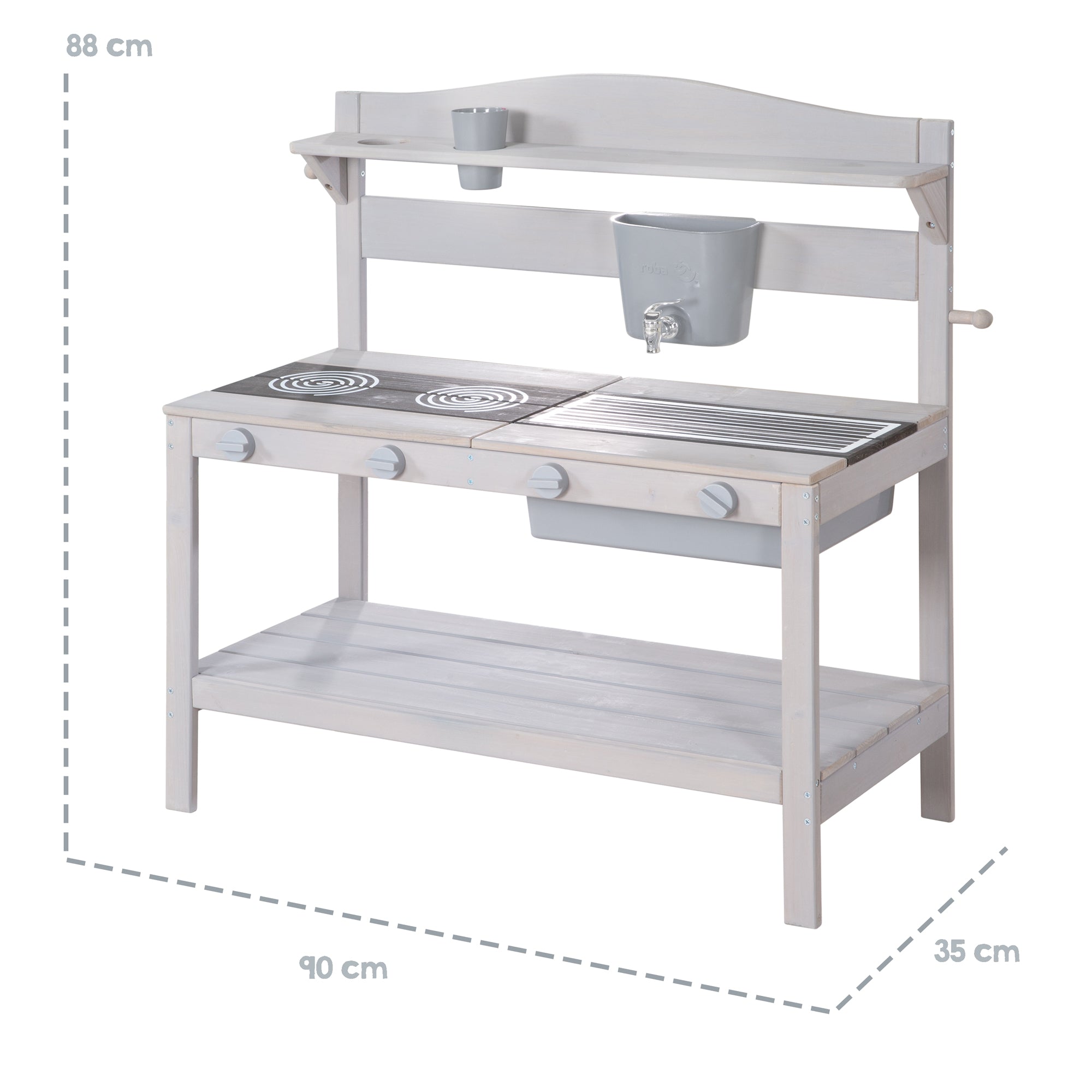 Roba 457003GAZU Outdoor Spielküche grau – Outdoor FSC - Bild 5 Roba 457003GAZU Outdoor Spielküche grau – Outdoor FSC - Produktbild 5