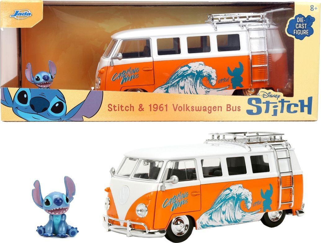 Stitch 1961 VW Bus 1:24 - SIMBA - SIMBA 9336340314R00 Produktfoto - SIMBA - Stitch 1961 VW Bus 1:24 - Modell SIMBA 9336340314R00 Produktbild fuer Online-Shop