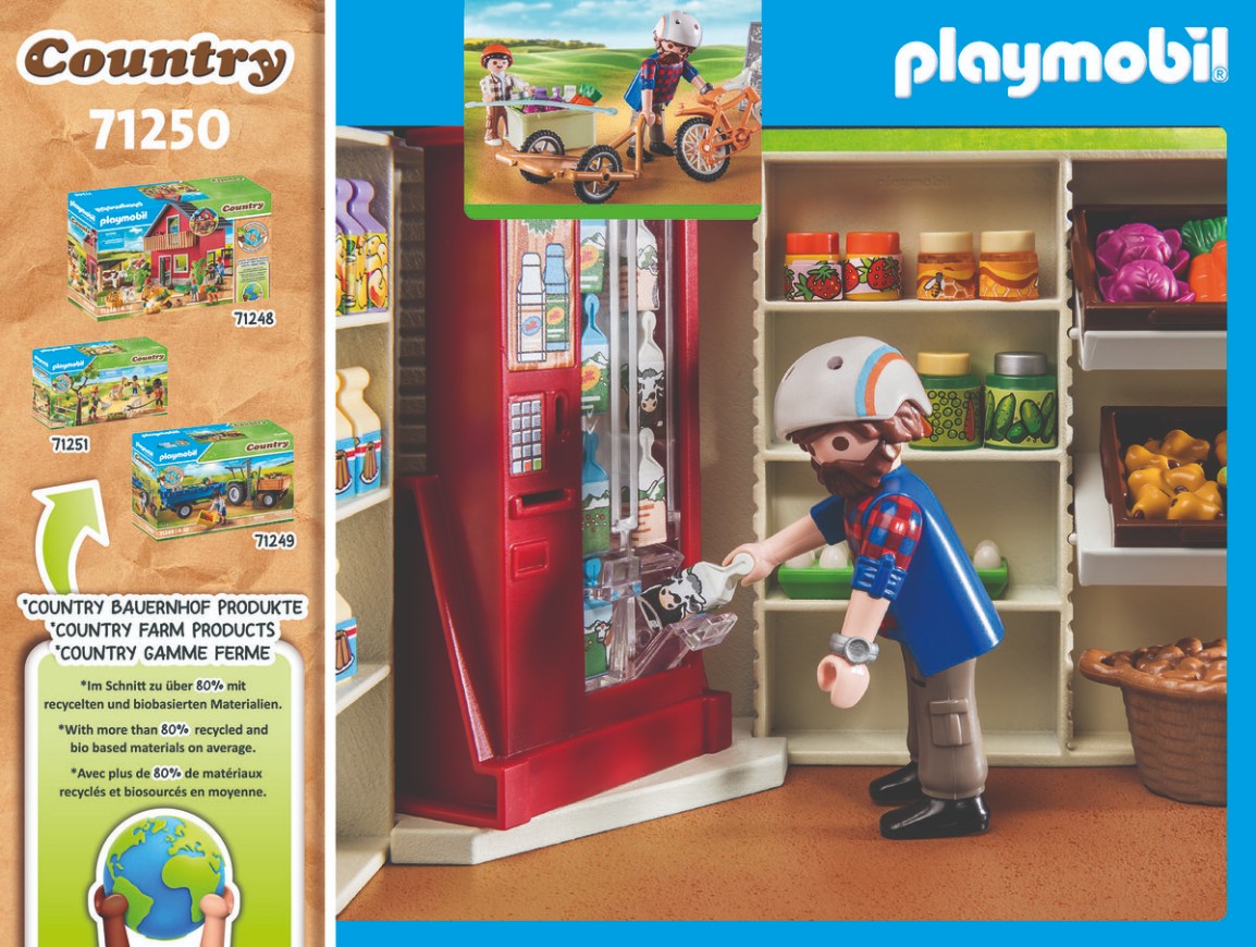 PLAYMOBIL 71250 24-Stunden-Hofladen Person, Maschine, Rad