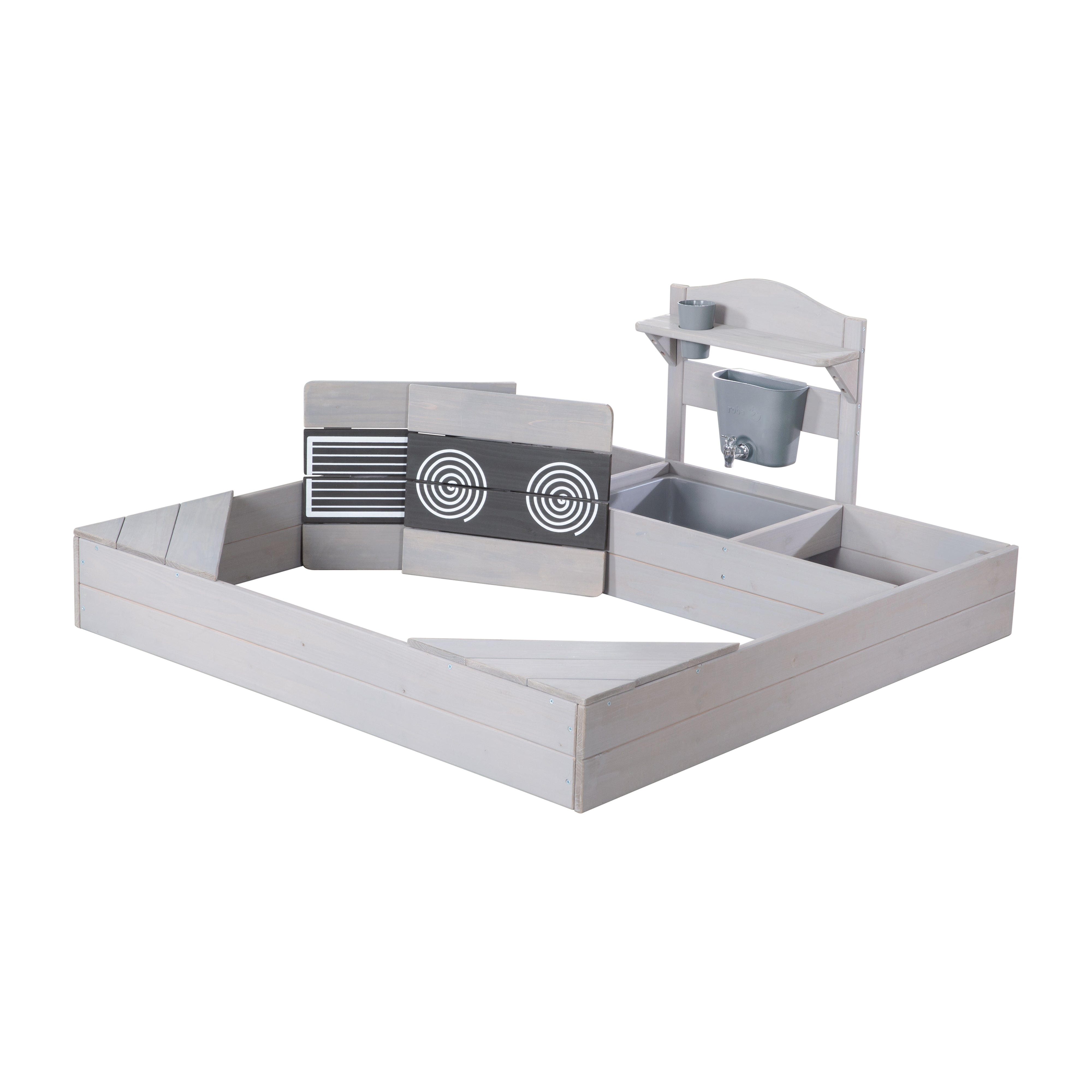 Roba 456061GAZU Sandkasten mit Matschküche + Plane grau – Outdoor + - Bild 5 Roba 456061GAZU Sandkasten mit Matschküche + Plane grau – Outdoor + - Produktbild 5
