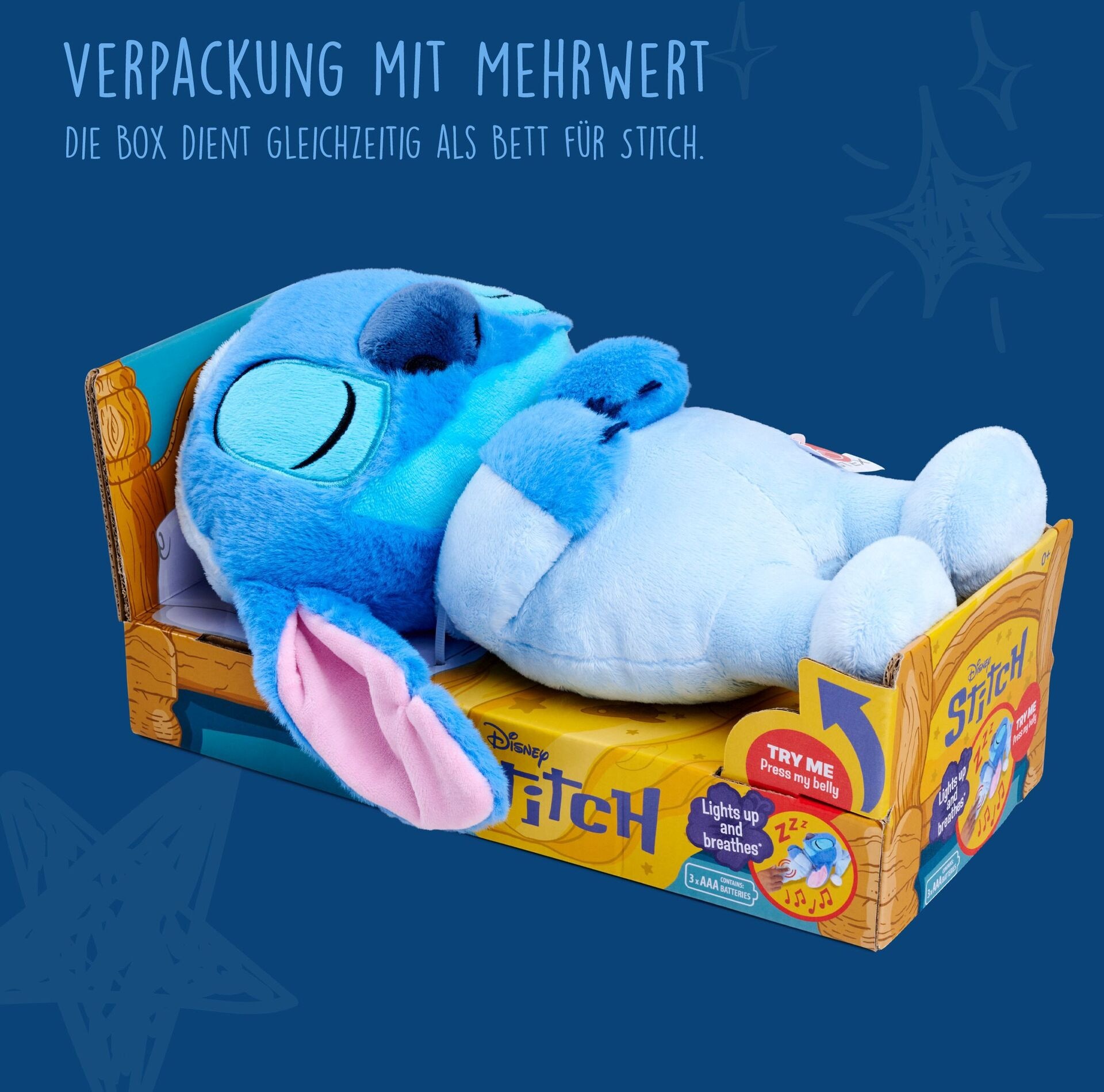 Produktfoto - SIMBA - Disney Schlafender Stitch, 31cm - Modell SIMBA 6315870637 Produktbild fuer Online-Shop