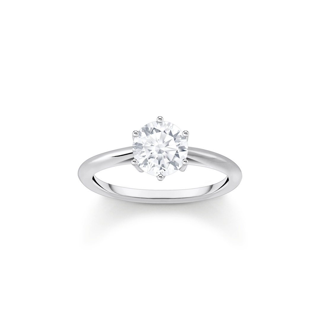 Thomas, Sabo, Ring, Mit, Stein, Gr., 54, Weiß, Silber, TR2474-051-14-54, Zubehor, Schmuck, Ring, Silber, Diamant