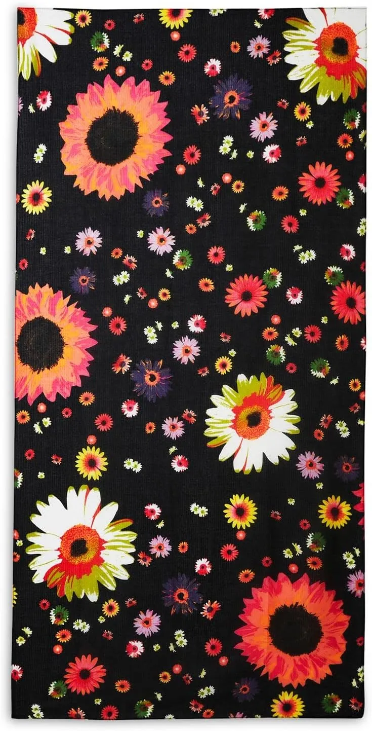 Desigual Damen Schal „Daisy“ - Schwarz mit buntem Blumenmuster 22WAWA17 Desigual Damen Schal „Daisy“ - Schwarz mit buntem Blumenmuster 22WAWA17