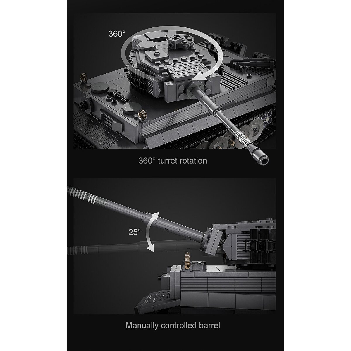 JAMARA CaDA Panzer Tiger 1:35 grau 2,4GHz Bricks ab 8 Jahren JAMARA CaDA Panzer Tiger 1:35 grau 2,4GHz Bricks ab 8 Jahren