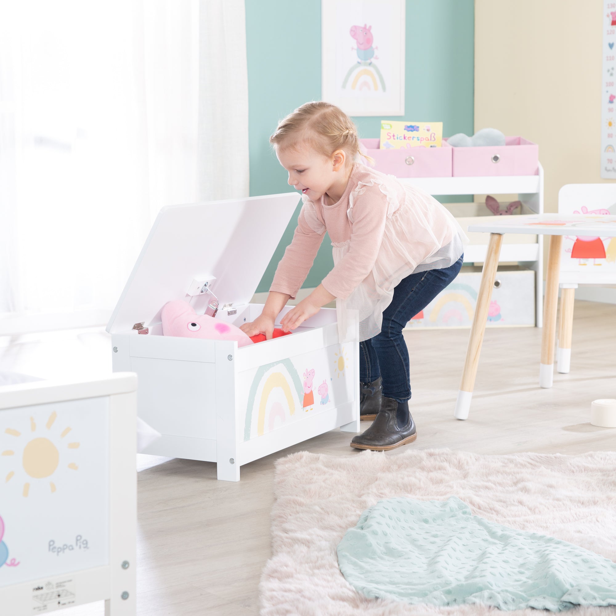 Roba 450518PP1 Spielzeugtruhe Peppa Pig weiß – Spielmöbel - Bild 6 Roba 450518PP1 Spielzeugtruhe Peppa Pig weiß – Spielmöbel - Produktbild 6