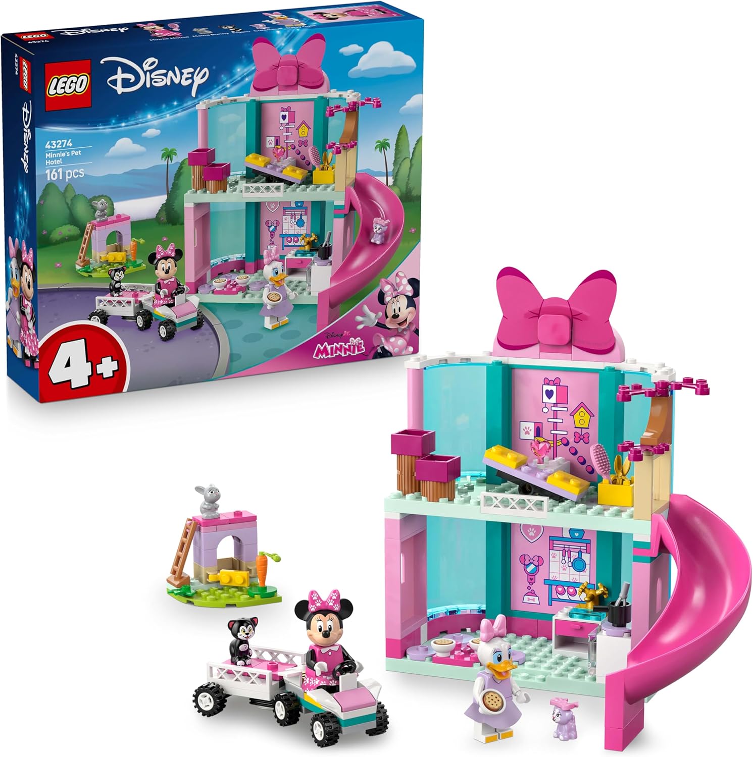 LEGO® Disney Classic 43274 Minnies Tierhotel LEGO® Disney Classic 43274 Minnies Tierhotel – Verpackung, Zubehör und Details sichtbar
