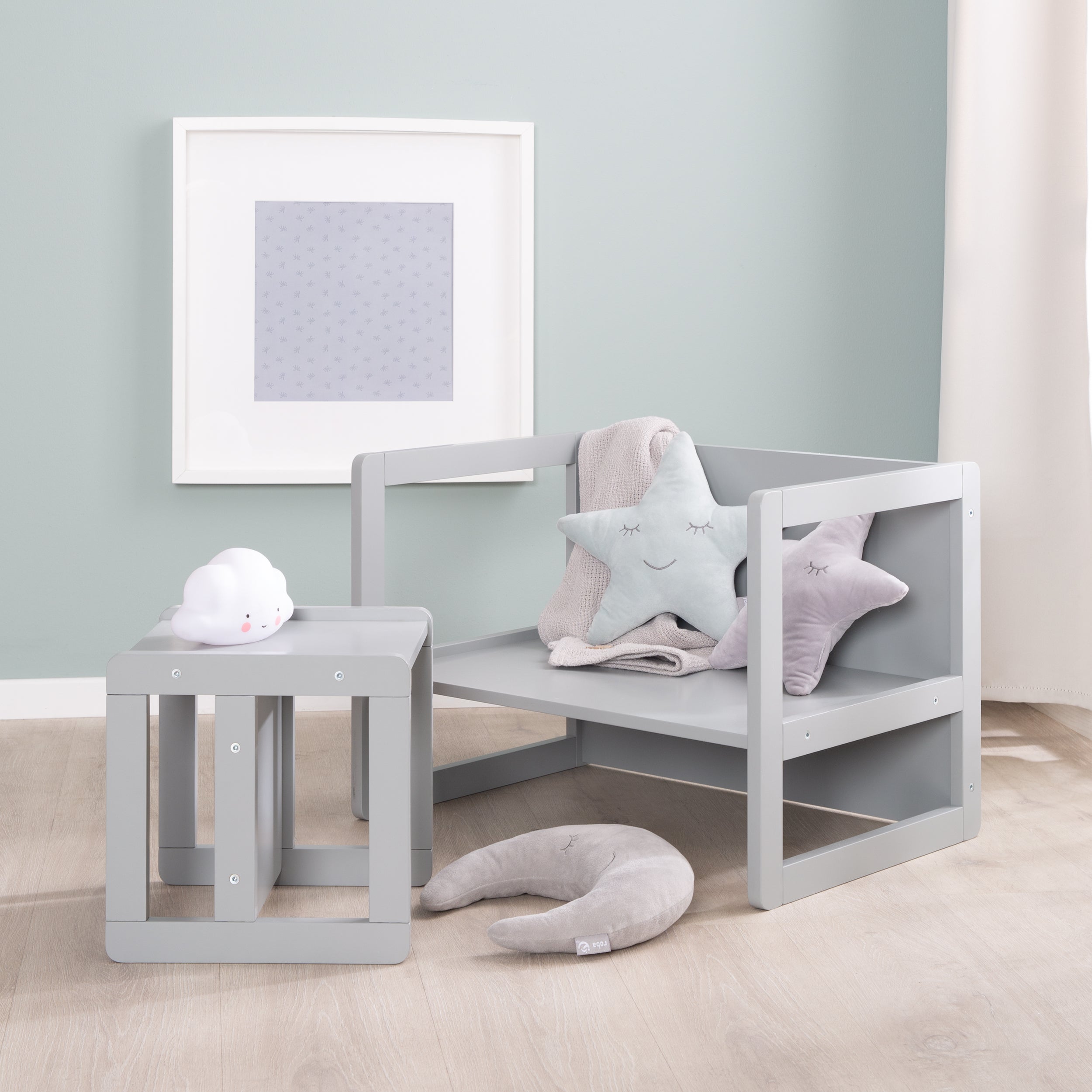 Roba 450004GA Kindersitzgruppe 3in1 grau – Spielmöbel - Bild 2 Roba 450004GA Kindersitzgruppe 3in1 grau – Spielmöbel - Produktbild 2