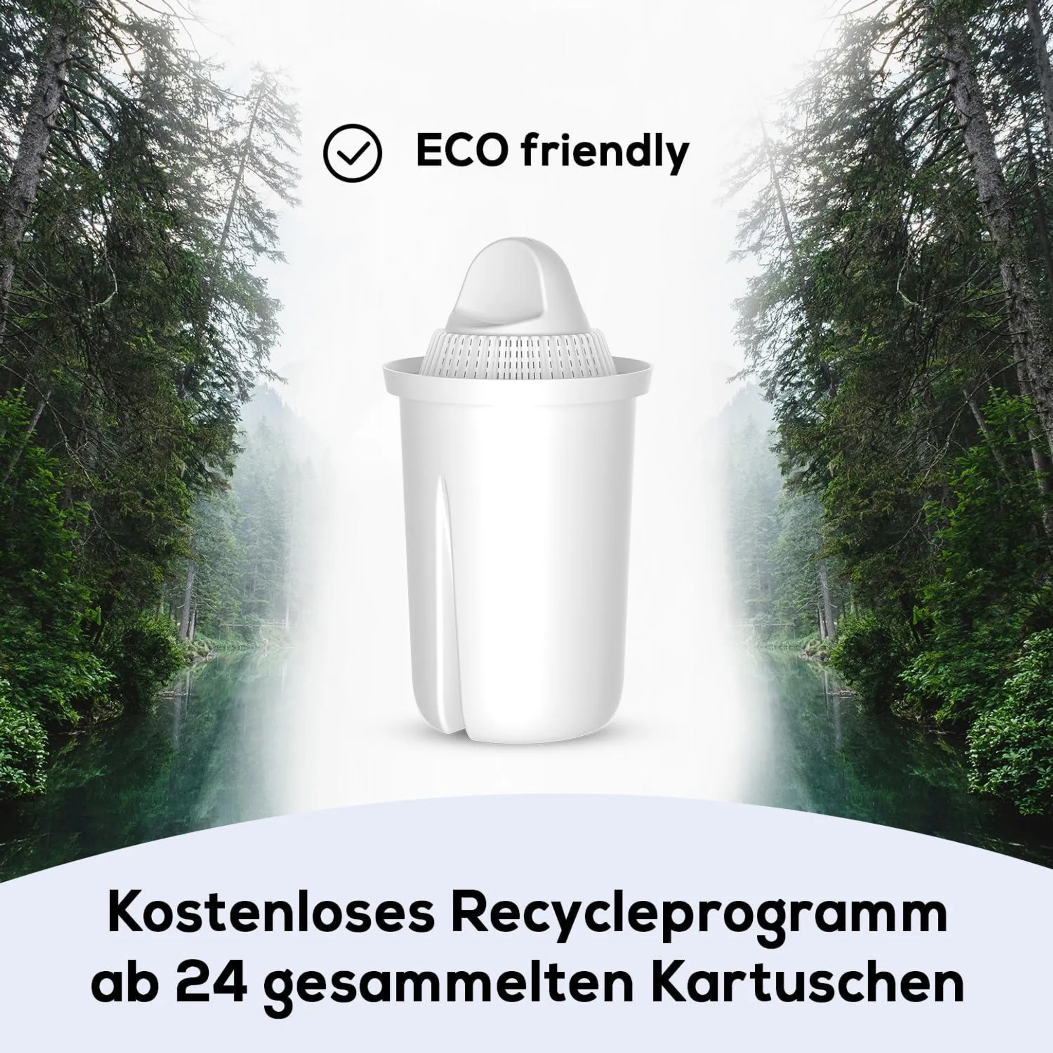 PEARLCO 234210 Glas-Wasserfilter Anthrazit, inkl. 3 Kartuschen, Anthrazit