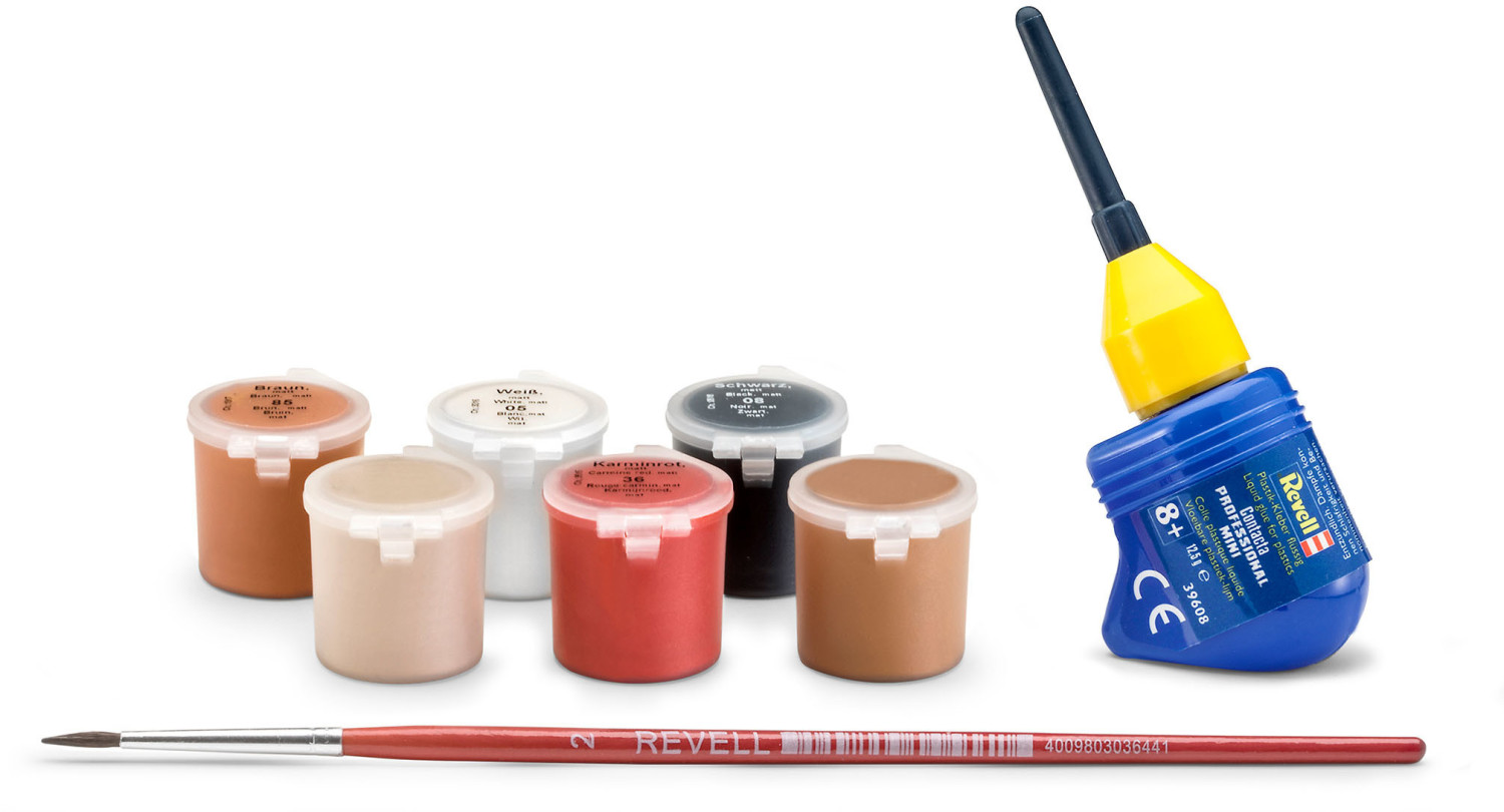 Revell 05684 Geschenkset „Mayflower - 400th Anniversary“ Modellbausatz 1:83 Farbbehälter, Kosmetik, Pinsel, Gerät, Werkzeug