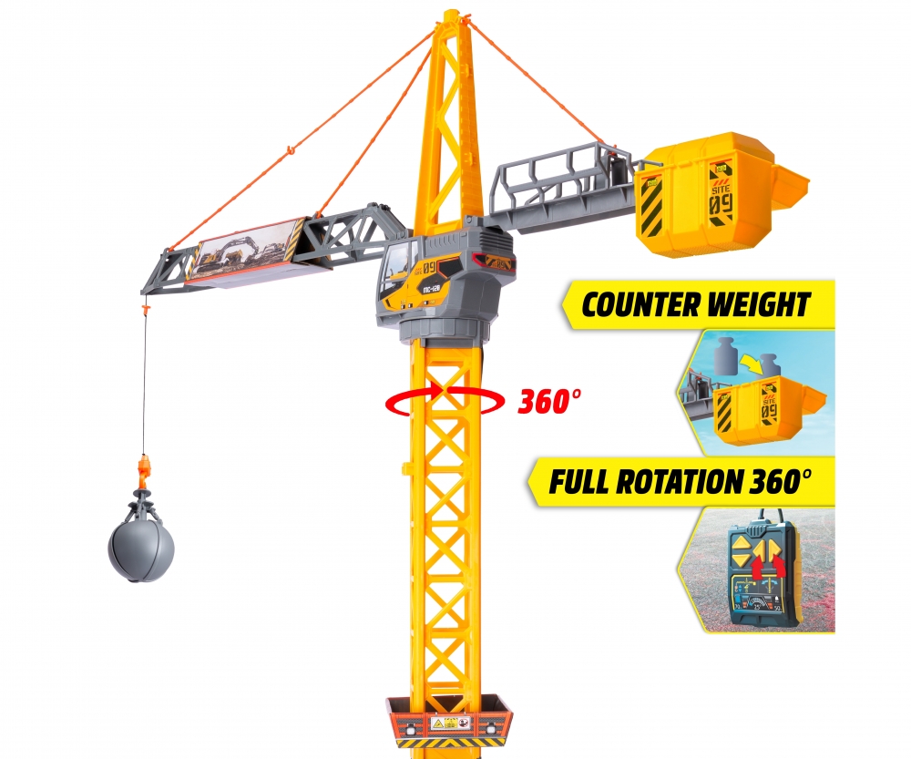 Dickie Toys Mighty Crane 10005194 Baugewerbe, Baukran